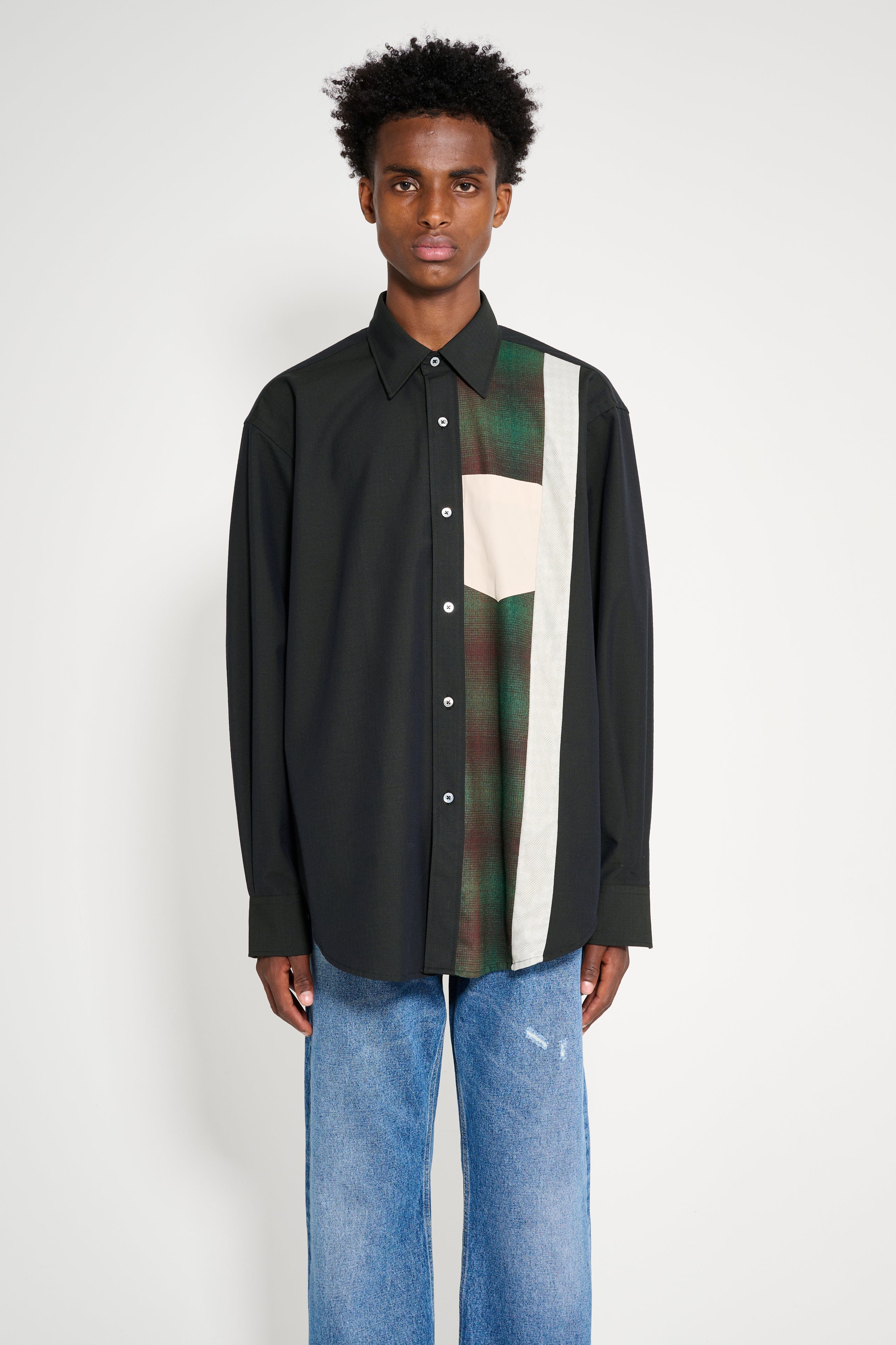 TRÈS BIEN everywear Re-Worked Classic Shirt Mixed Ripstop Black