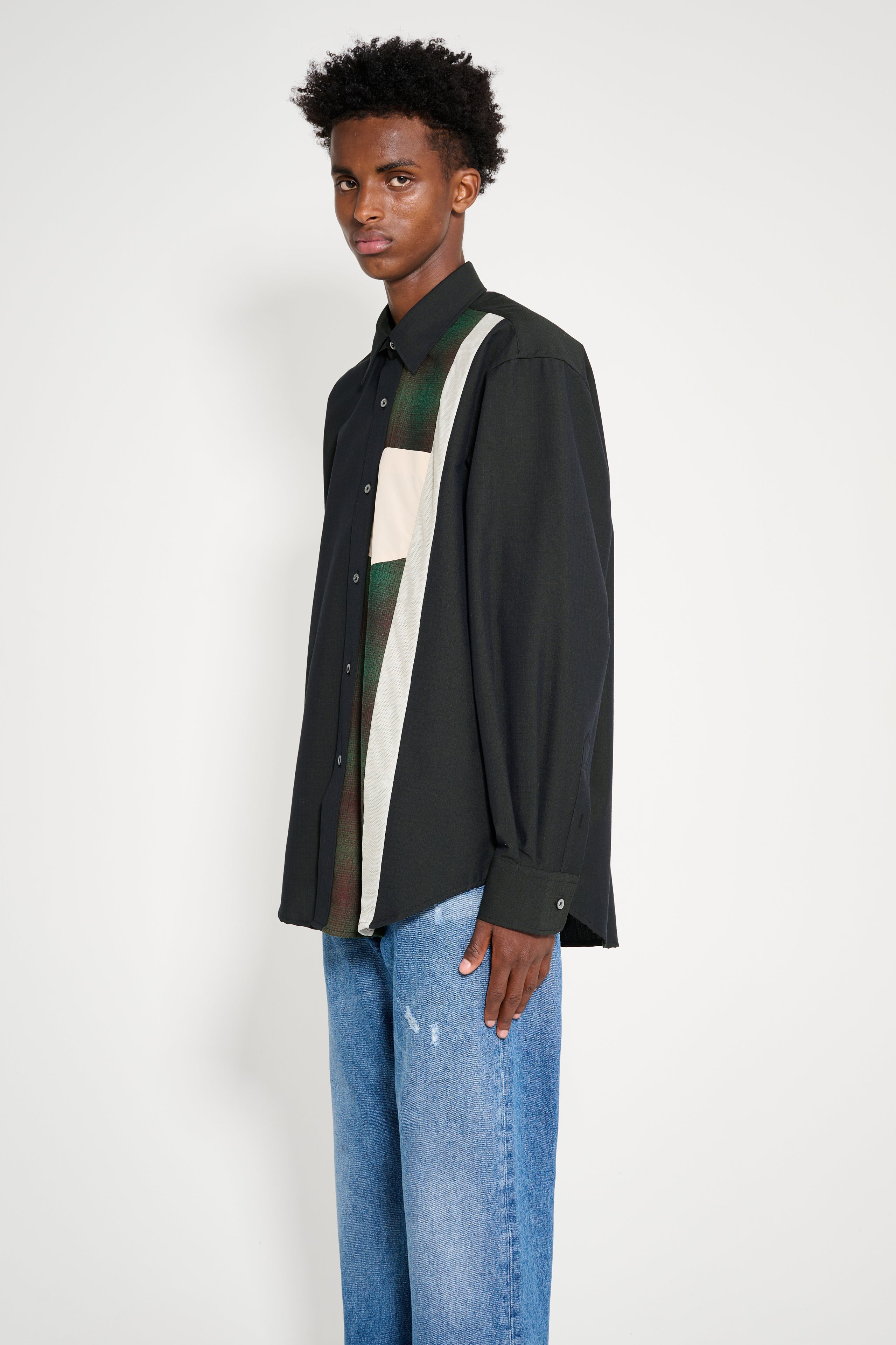 TRÈS BIEN everywear Re-Worked Classic Shirt Mixed Ripstop Black