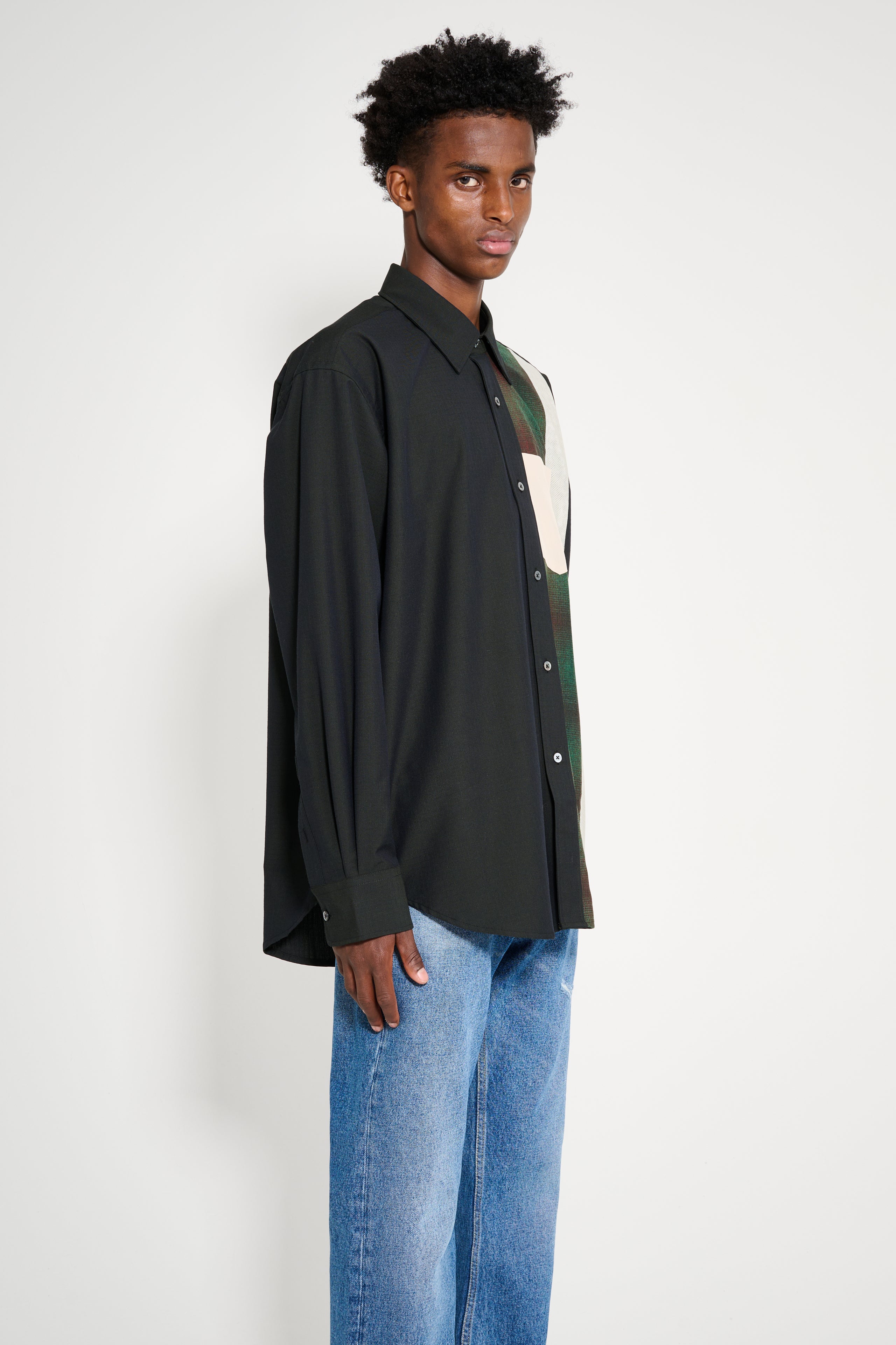 TRÈS BIEN everywear Re-Worked Classic Shirt Mixed Ripstop Black