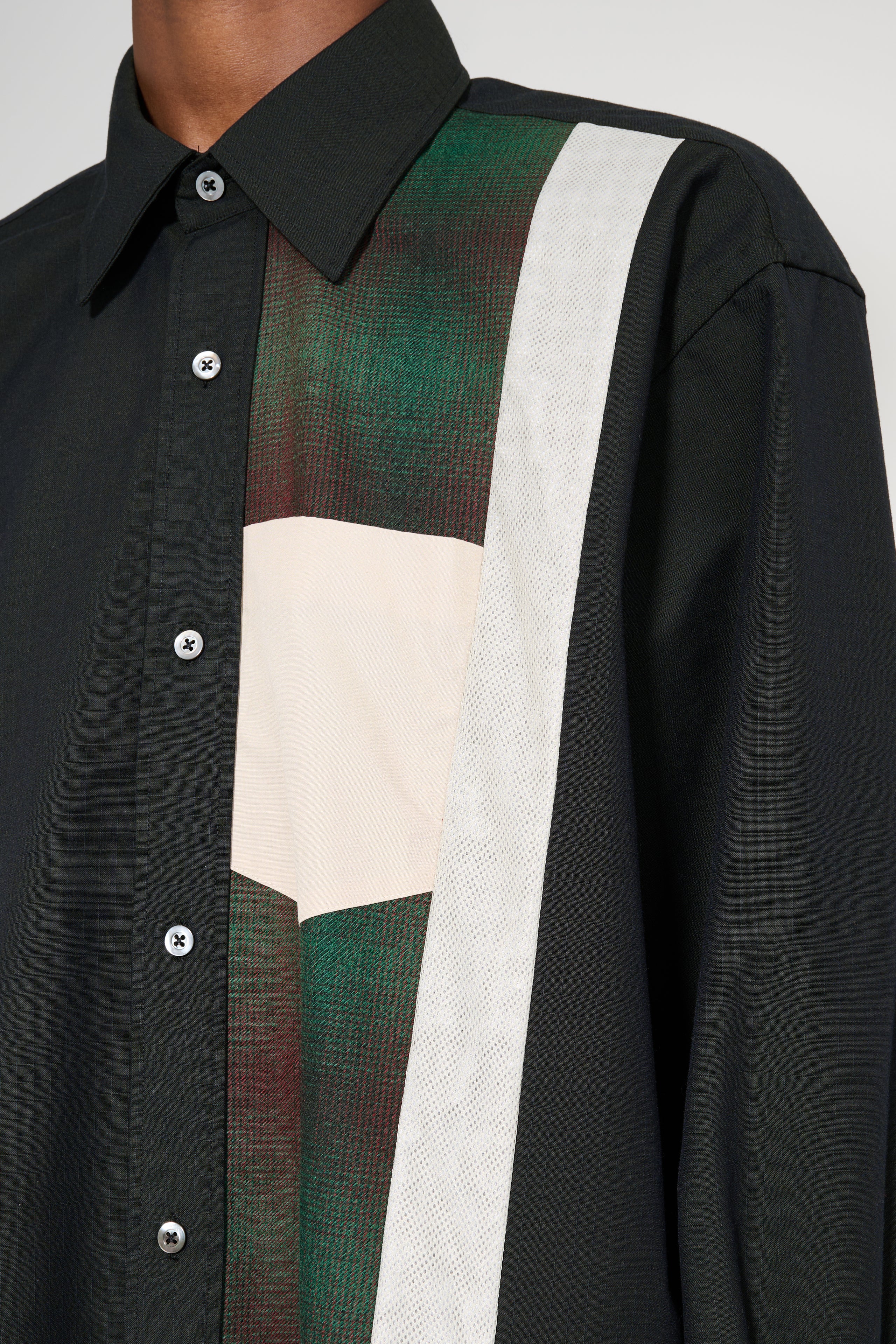 TRÈS BIEN everywear Re-Worked Classic Shirt Mixed Ripstop Black