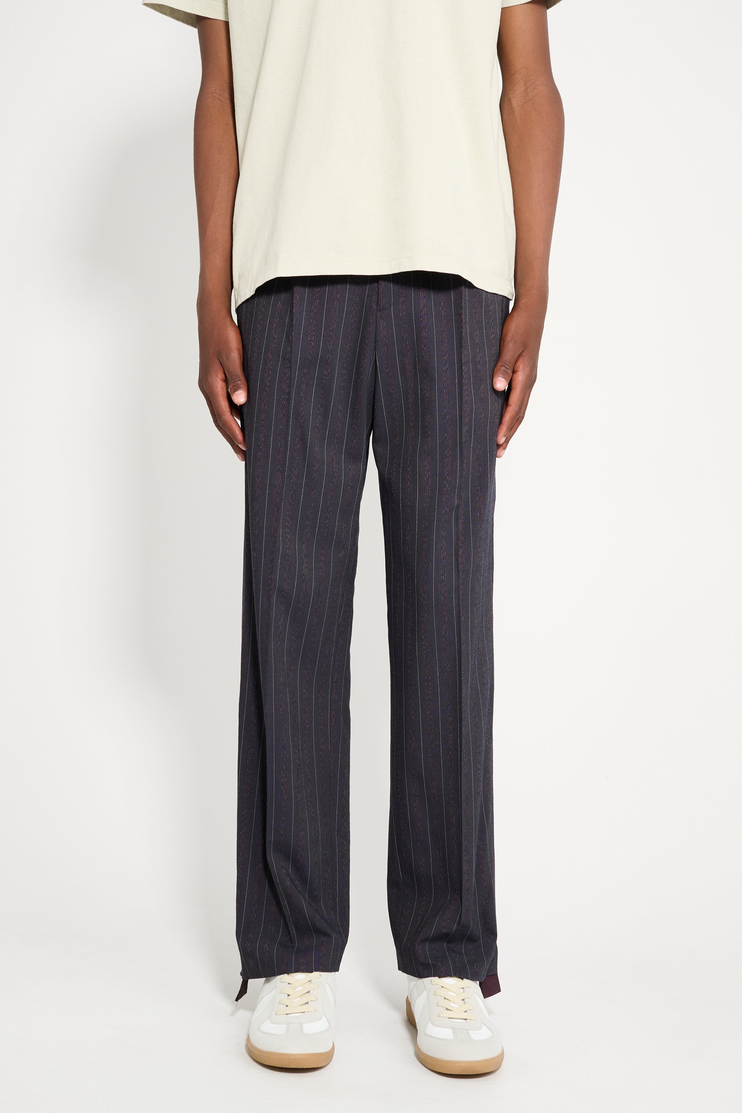 TRES BIEN ATELJÉ Paneled Suit Trouser Grey Stripe