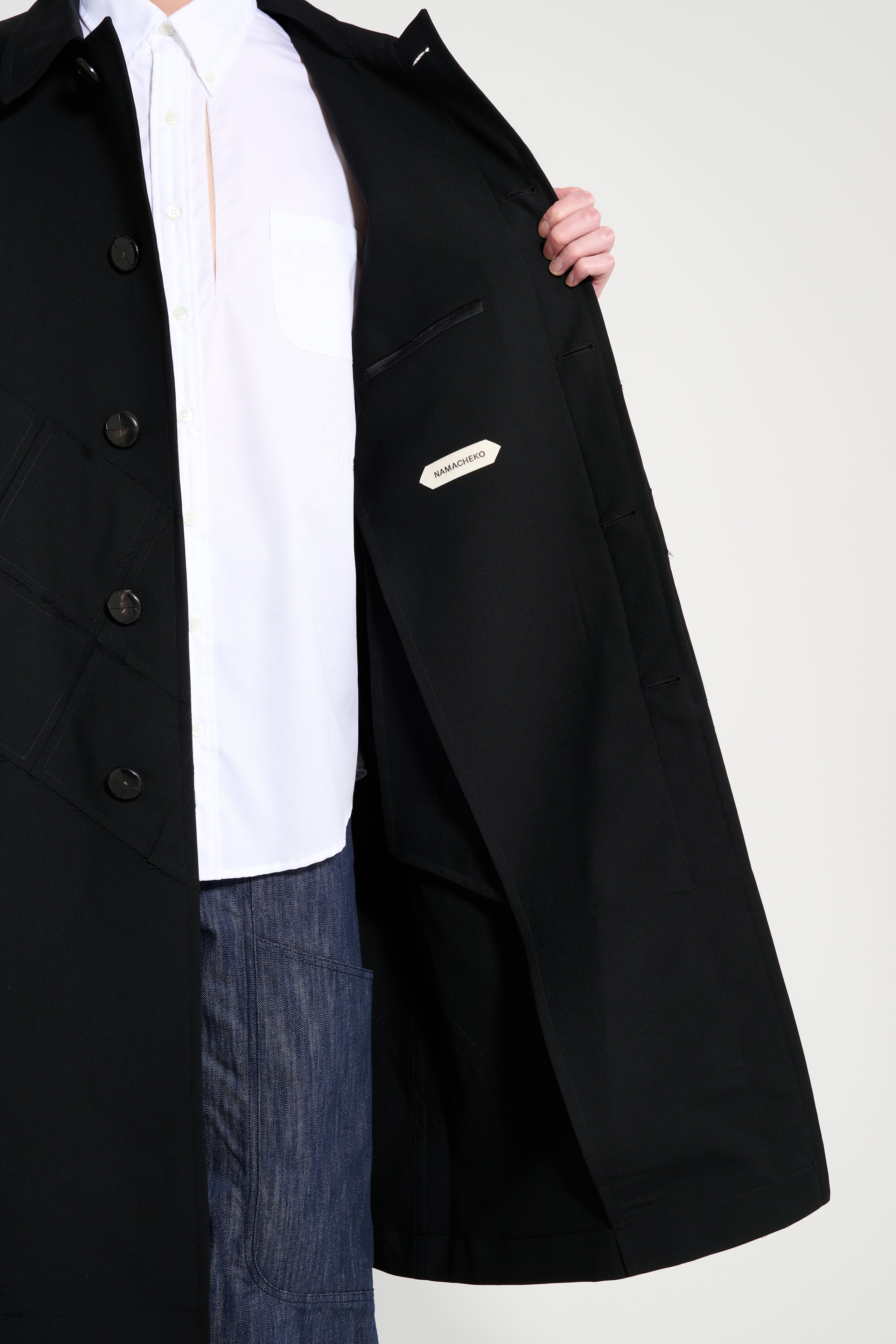 Namacheko Quilt Patchwork Coat Black