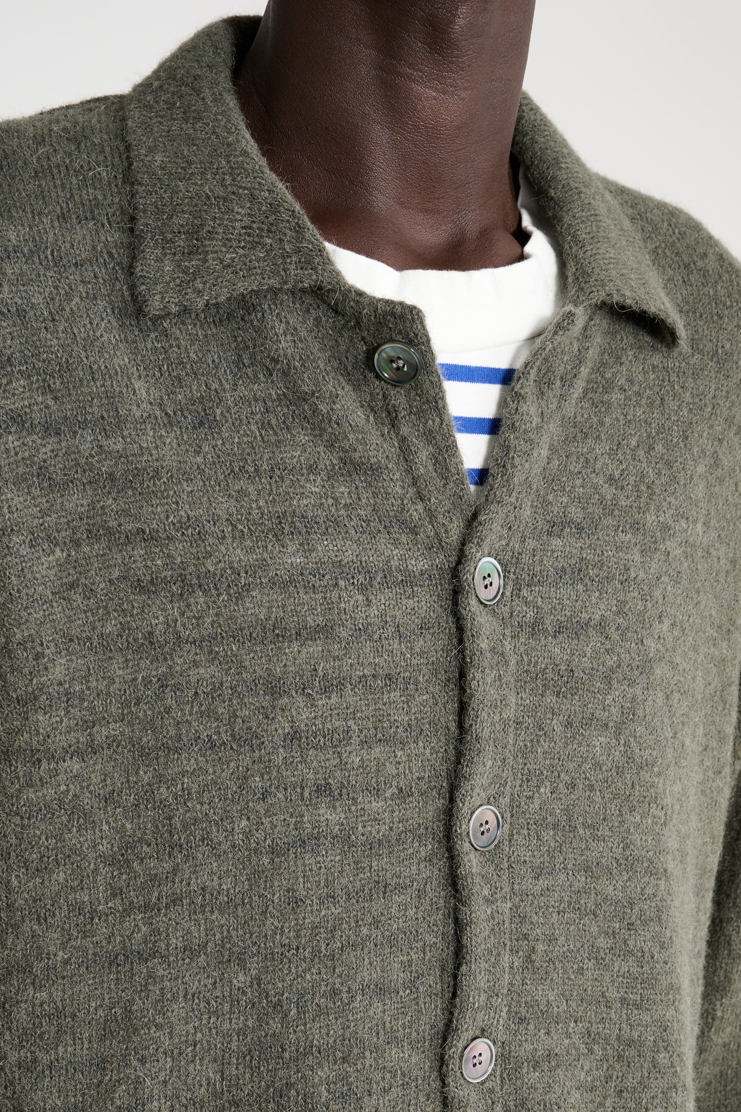 Our Legacy Evening Polo Moss Green Fuzzy Alpaca