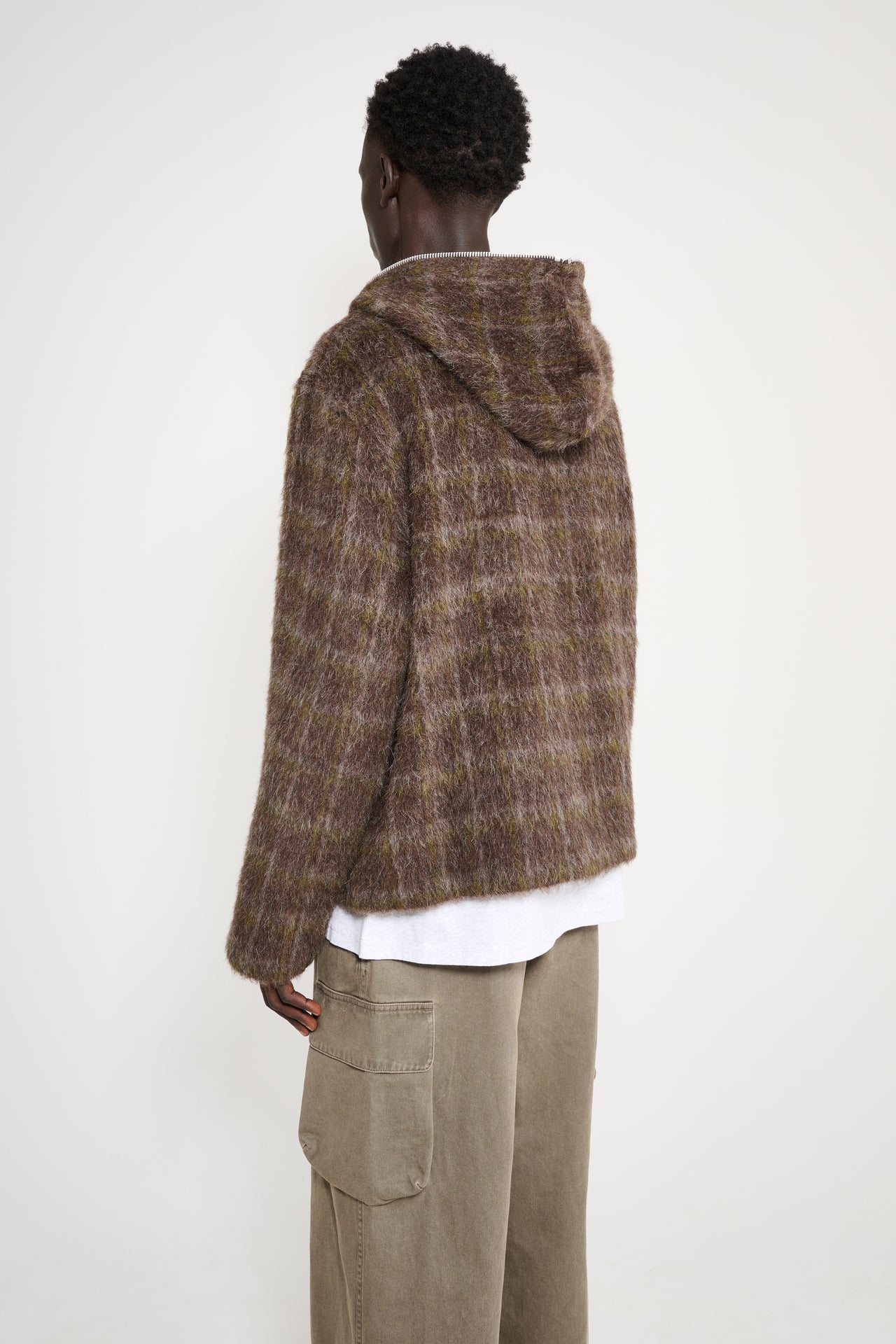 Our Legacy Full Zip Hood Dorf Check Hairy Wool