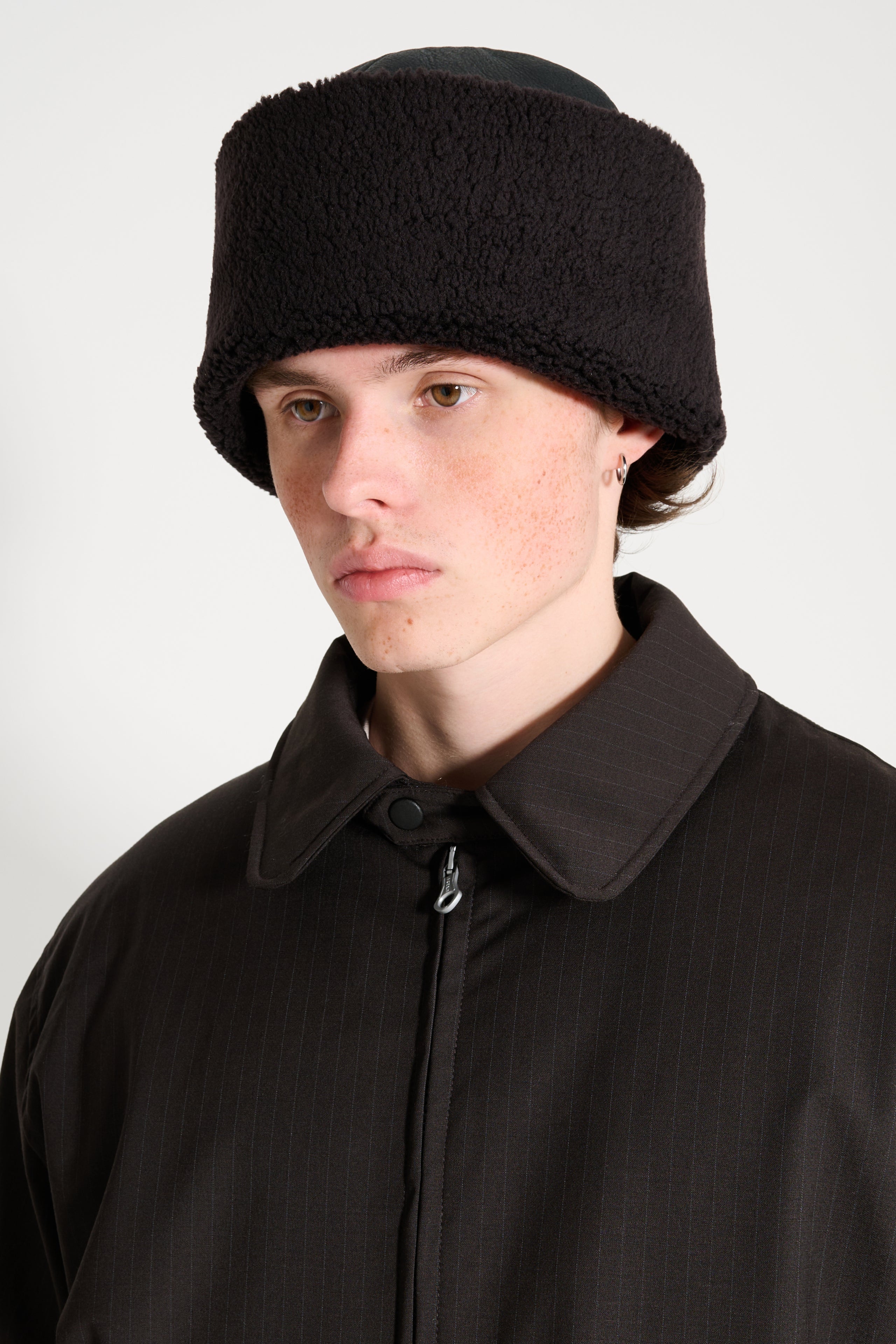 Our Legacy Blizzard Hat Dark Brown Aviator Shearling