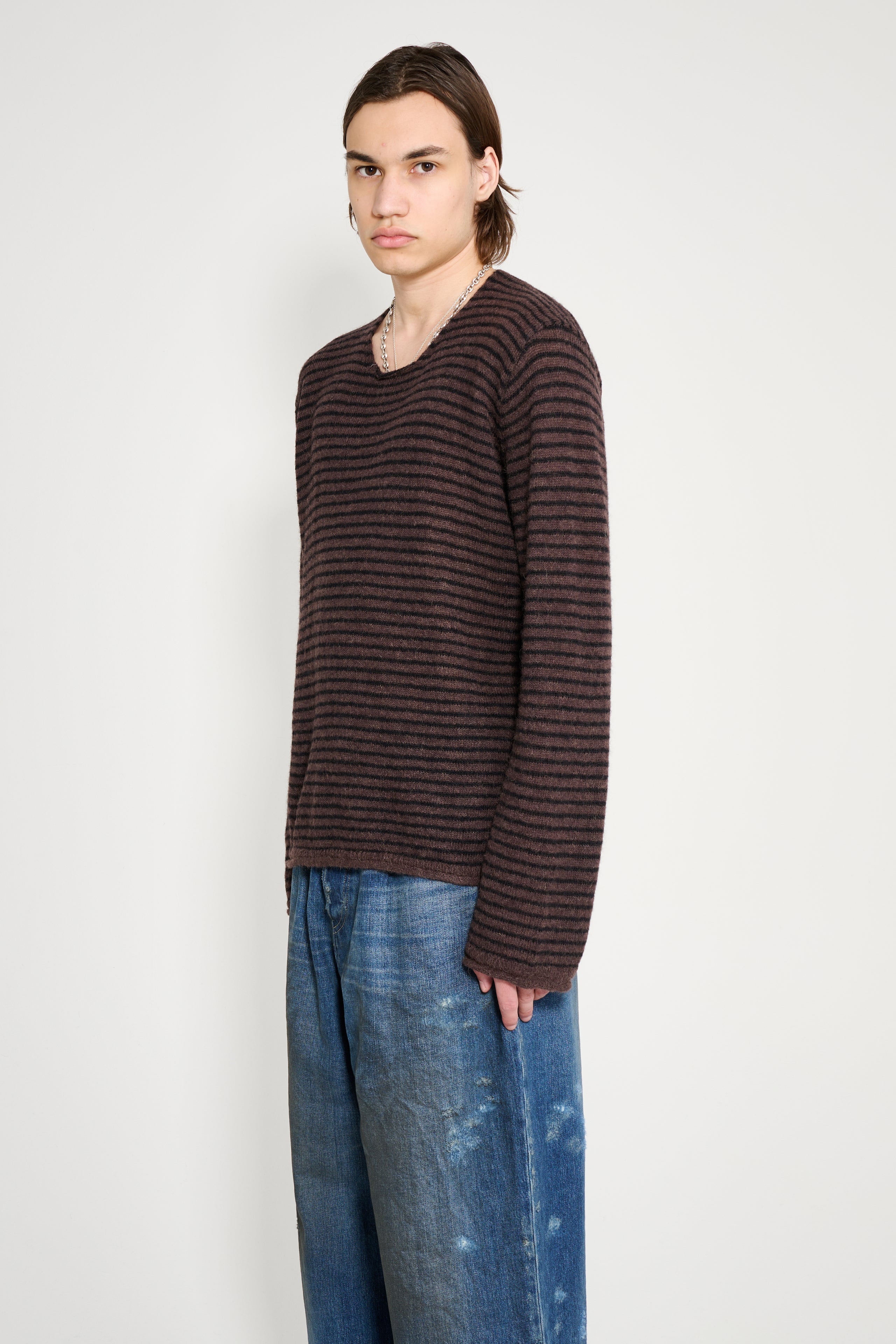 Our Legacy Rigid Popover Dirt Stripe Fuzzy Alpaca