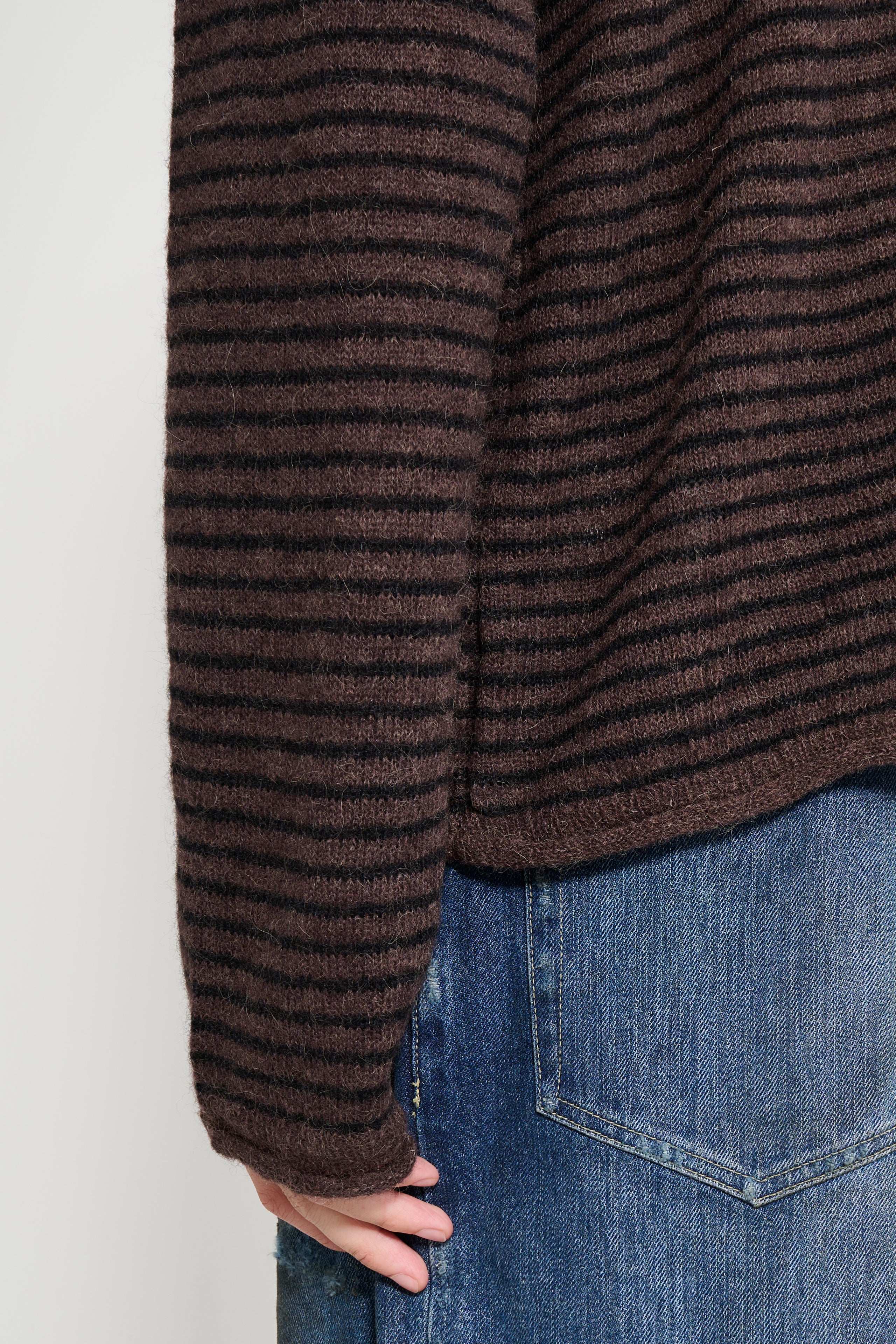 Our Legacy Rigid Popover Dirt Stripe Fuzzy Alpaca