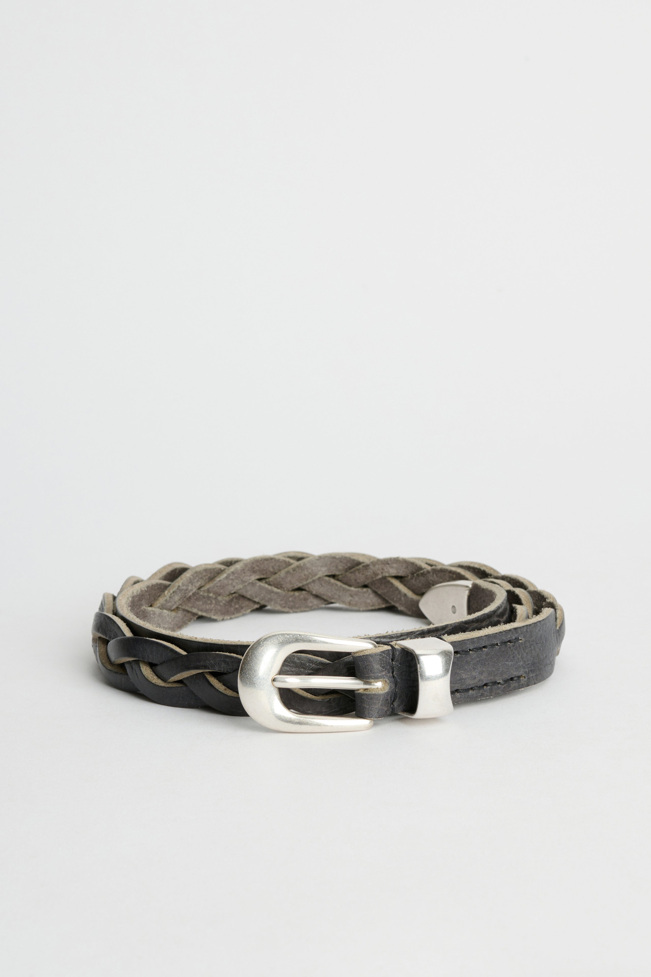 Our Legacy 2 cm Braided Belt Soft Coal Torn Bovine