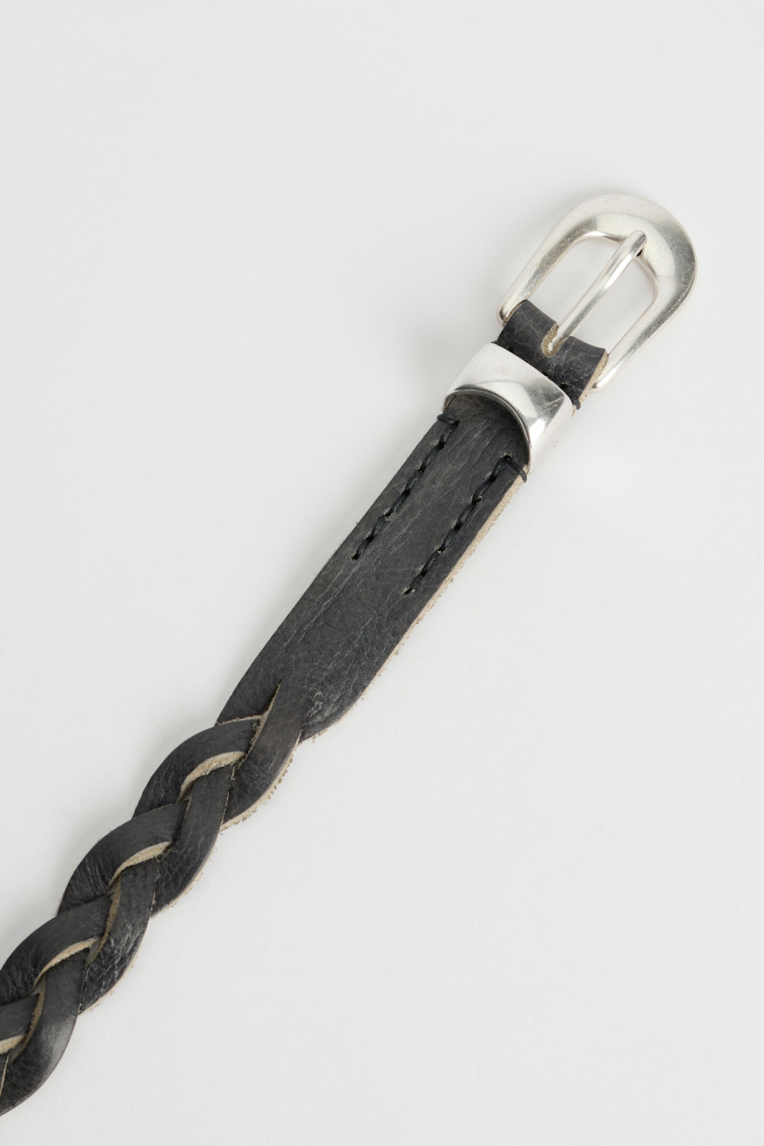 Our Legacy 2 cm Braided Belt Soft Coal Torn Bovine