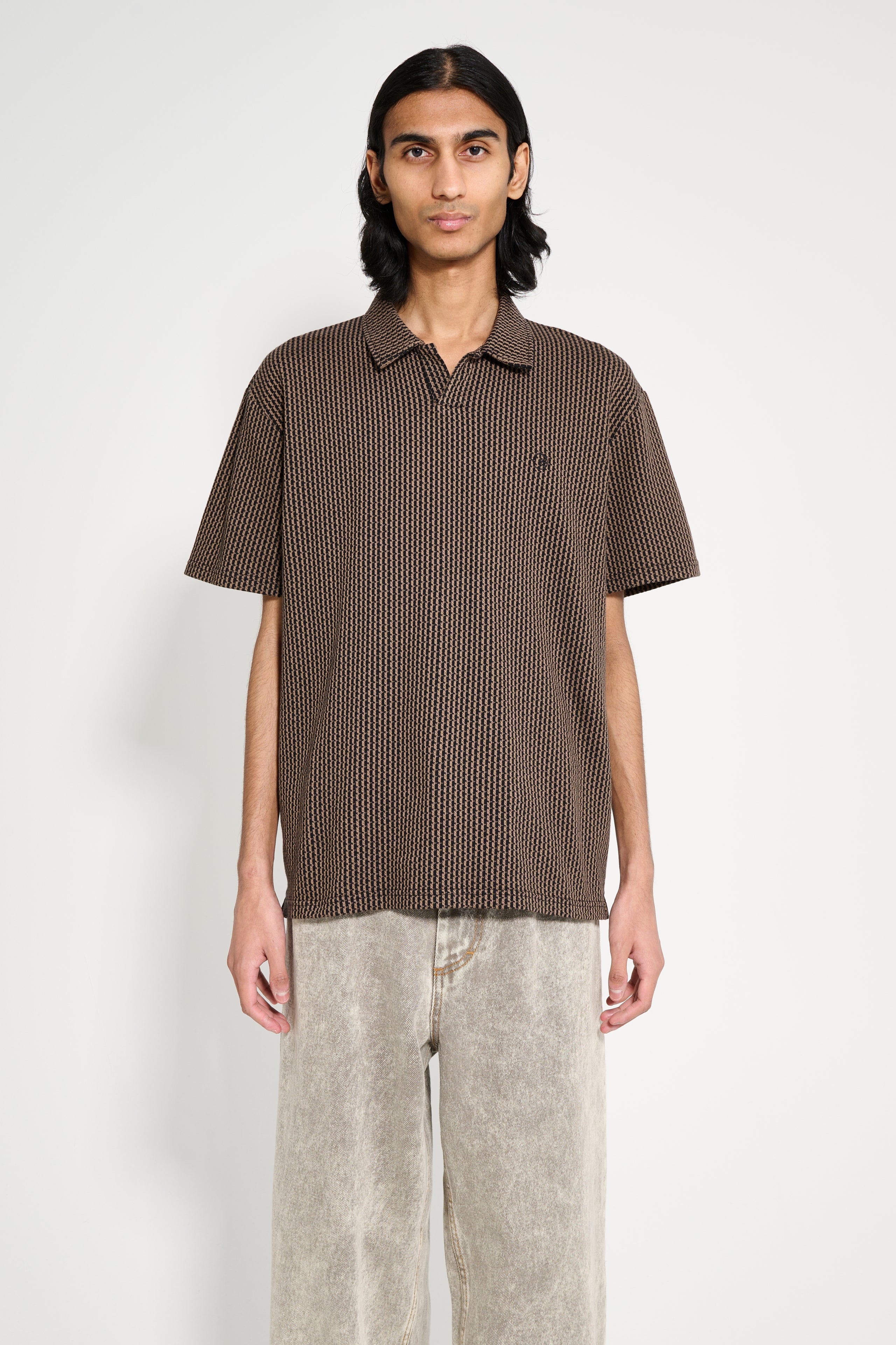Polar Skate Co. Serge Polo Shirt Bouclé Brass / Black