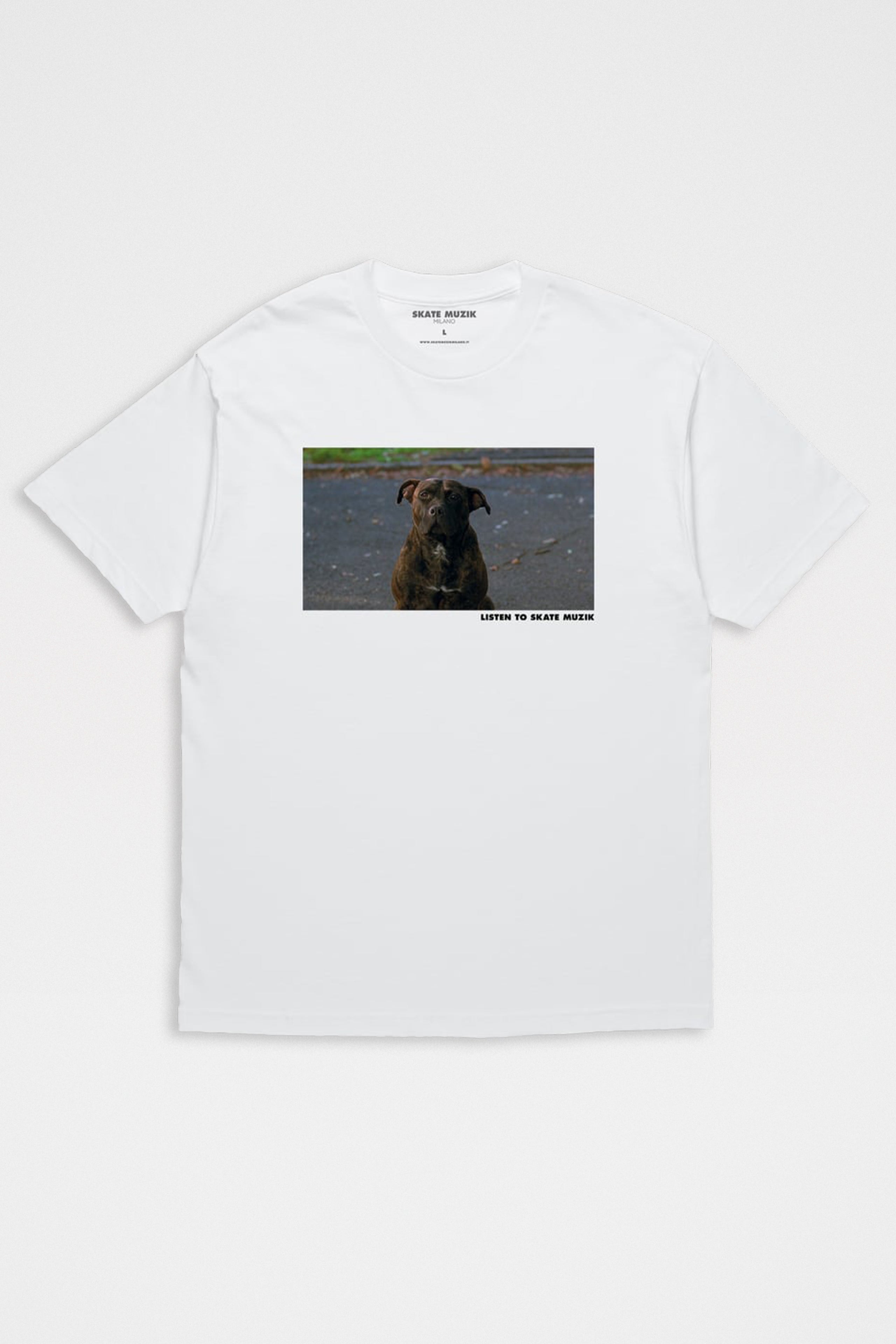 Skate Muzik x Ghost Dog “Dog” Tee White