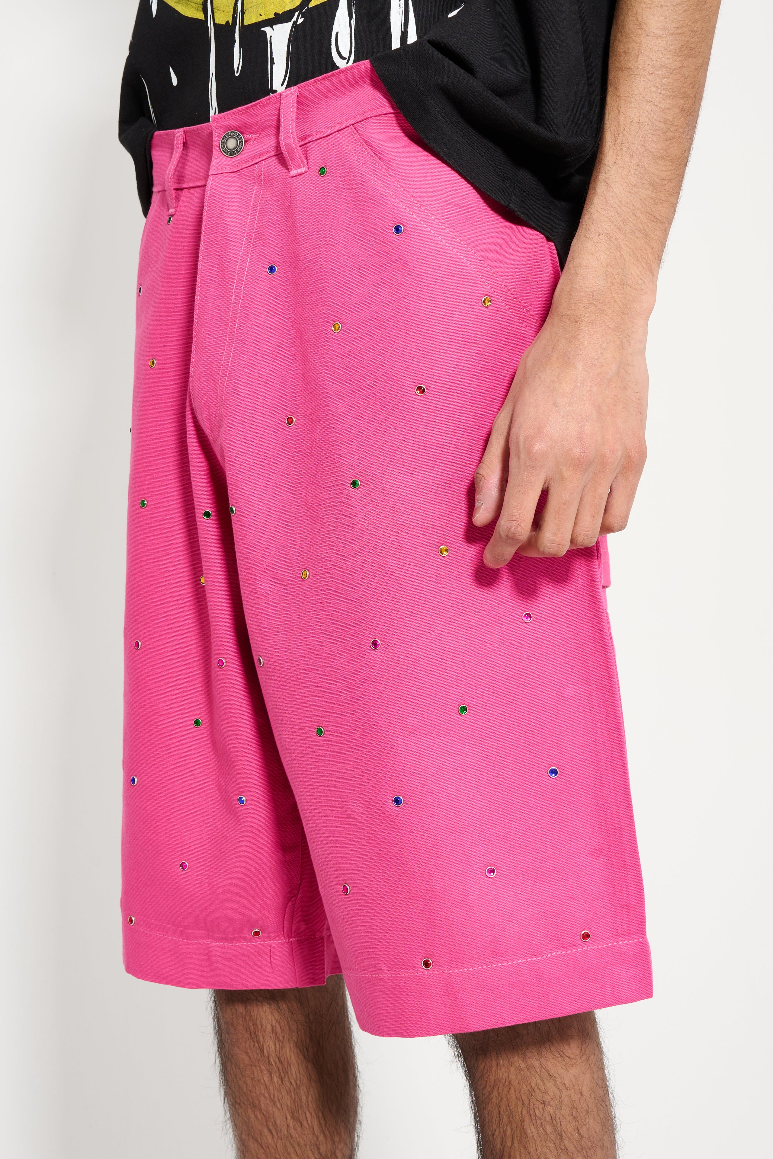 Sky High Farm Studded Work Shorts Pink