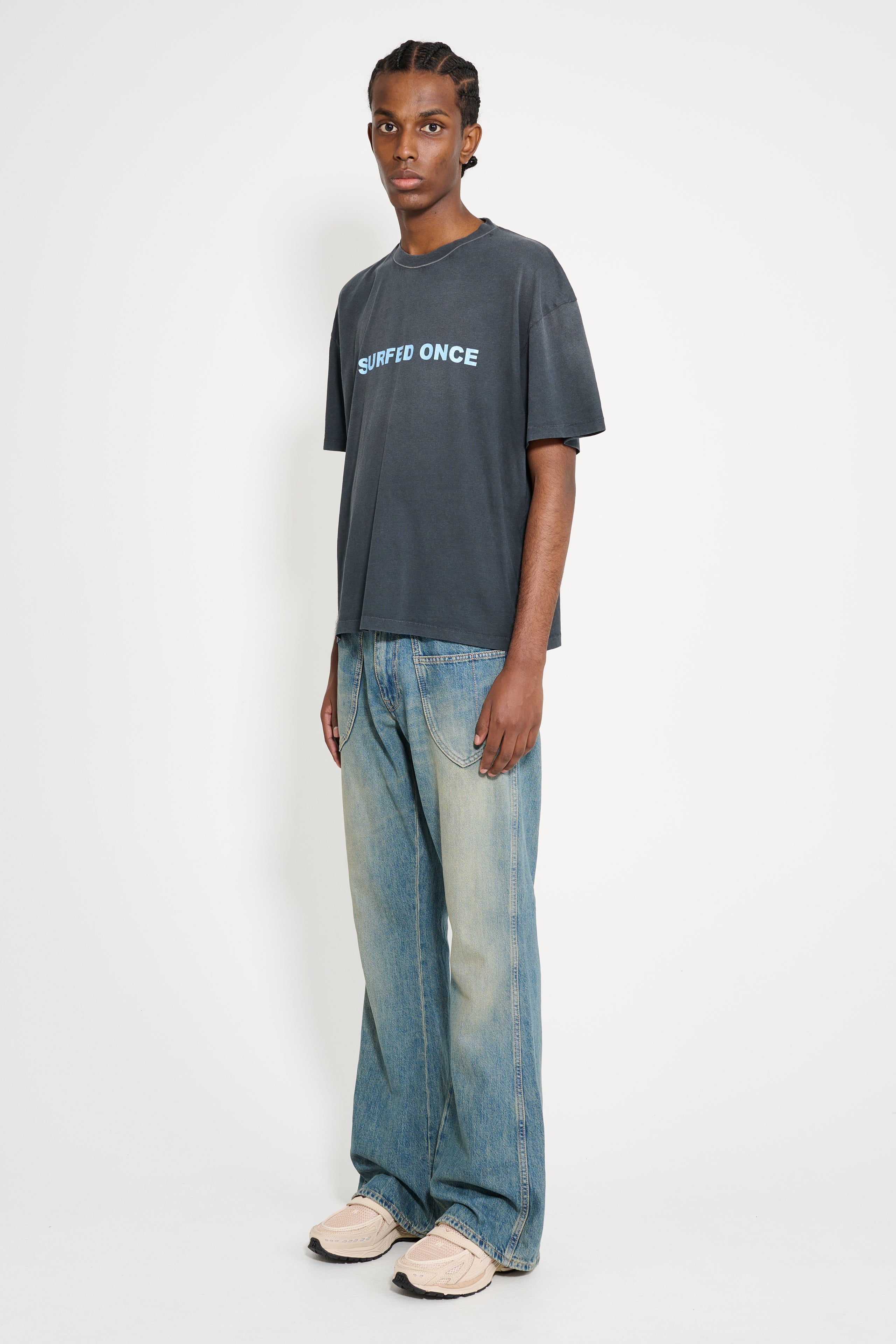 Stockholm Surfboard Club Bootcut Work Jeans Sand Blue