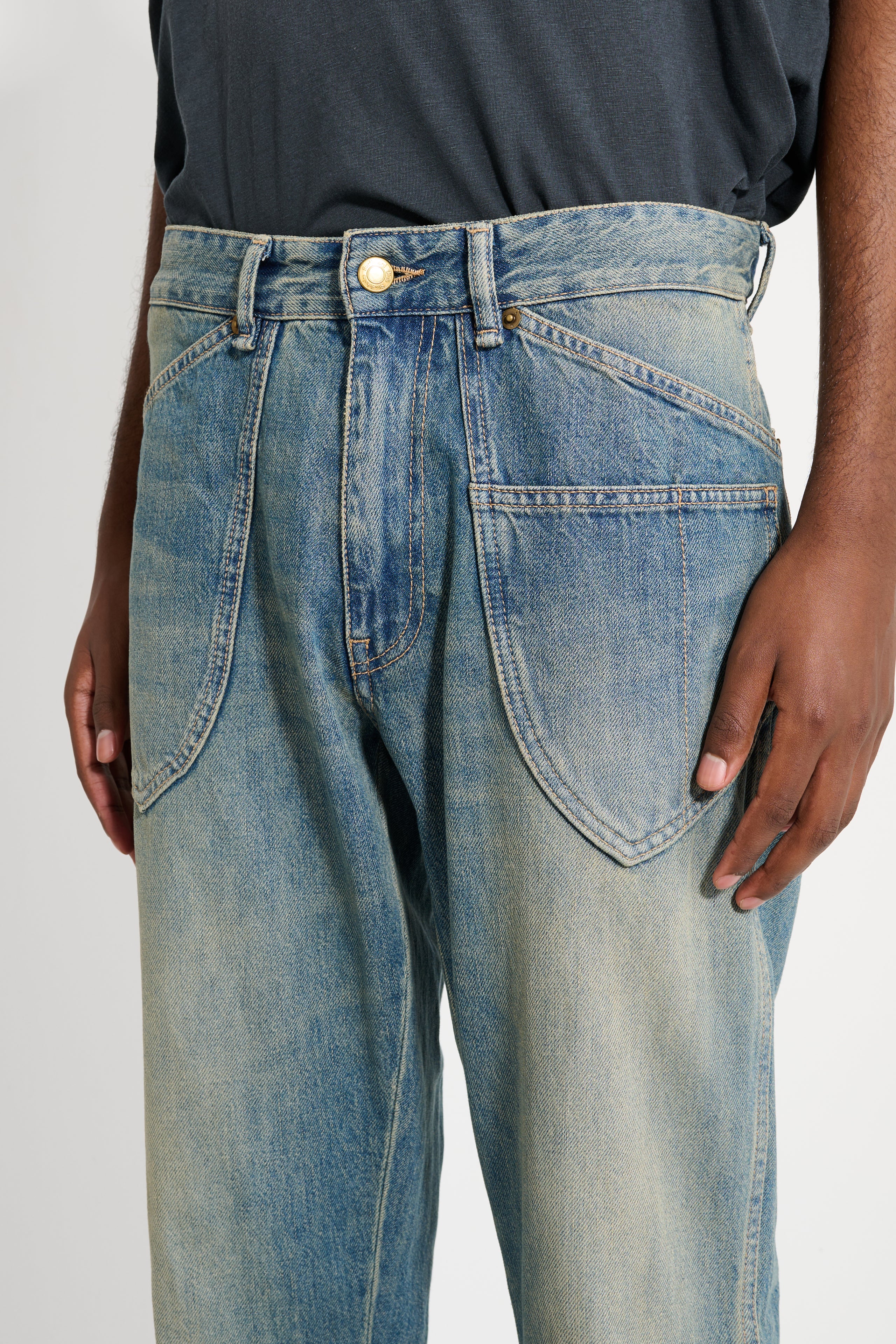 Stockholm Surfboard Club Bootcut Work Jeans Sand Blue