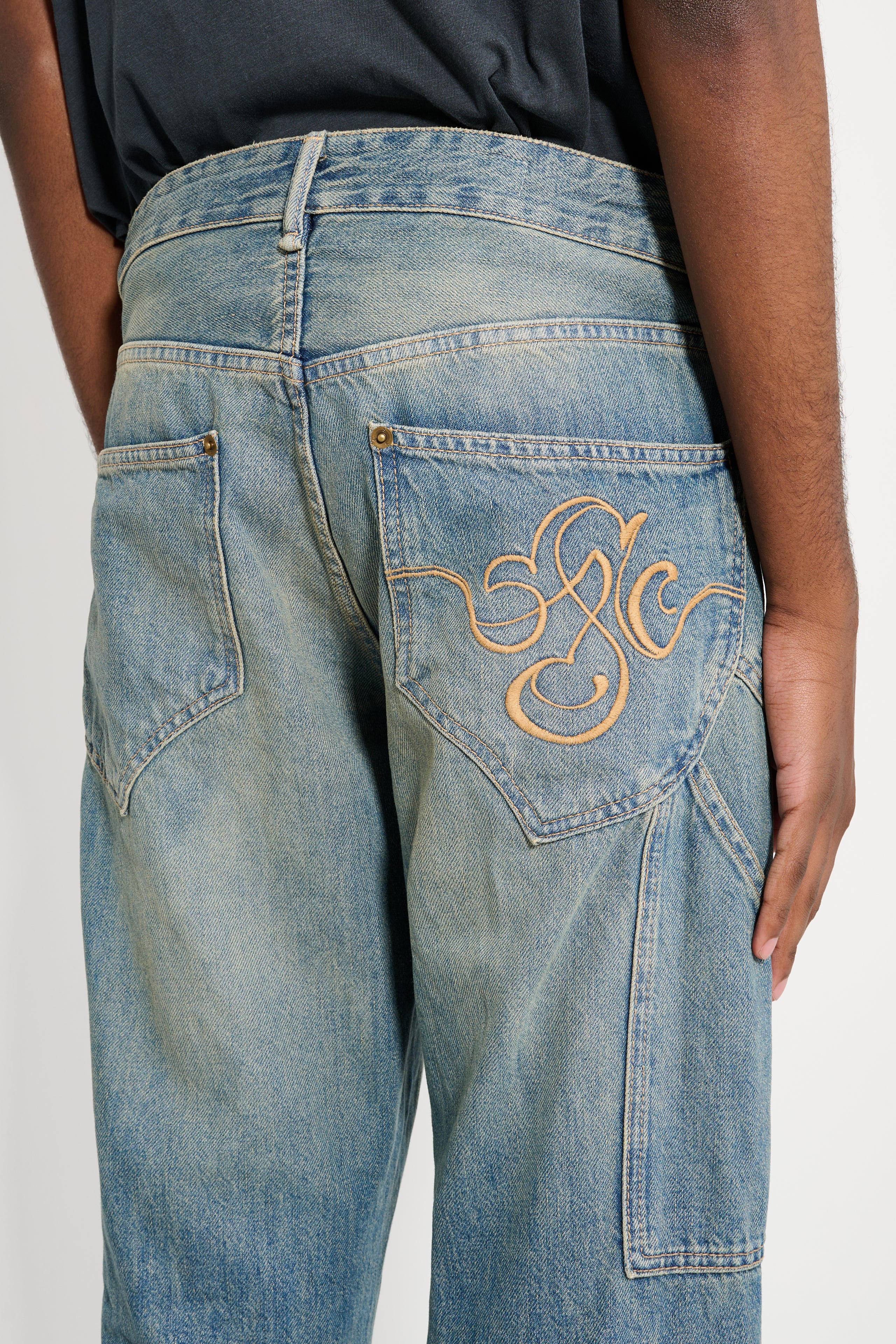 Stockholm Surfboard Club Bootcut Work Jeans Sand Blue