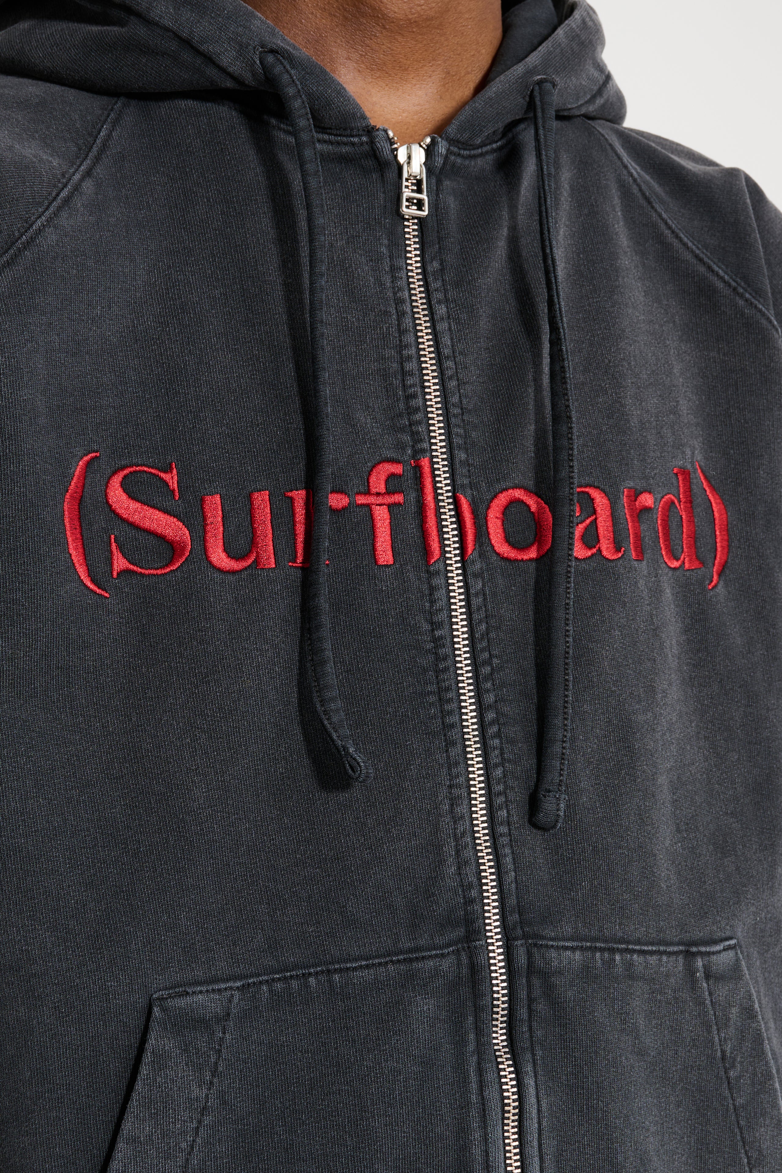 Stockholm Surfboard Club Logo Zip Hoodie Black