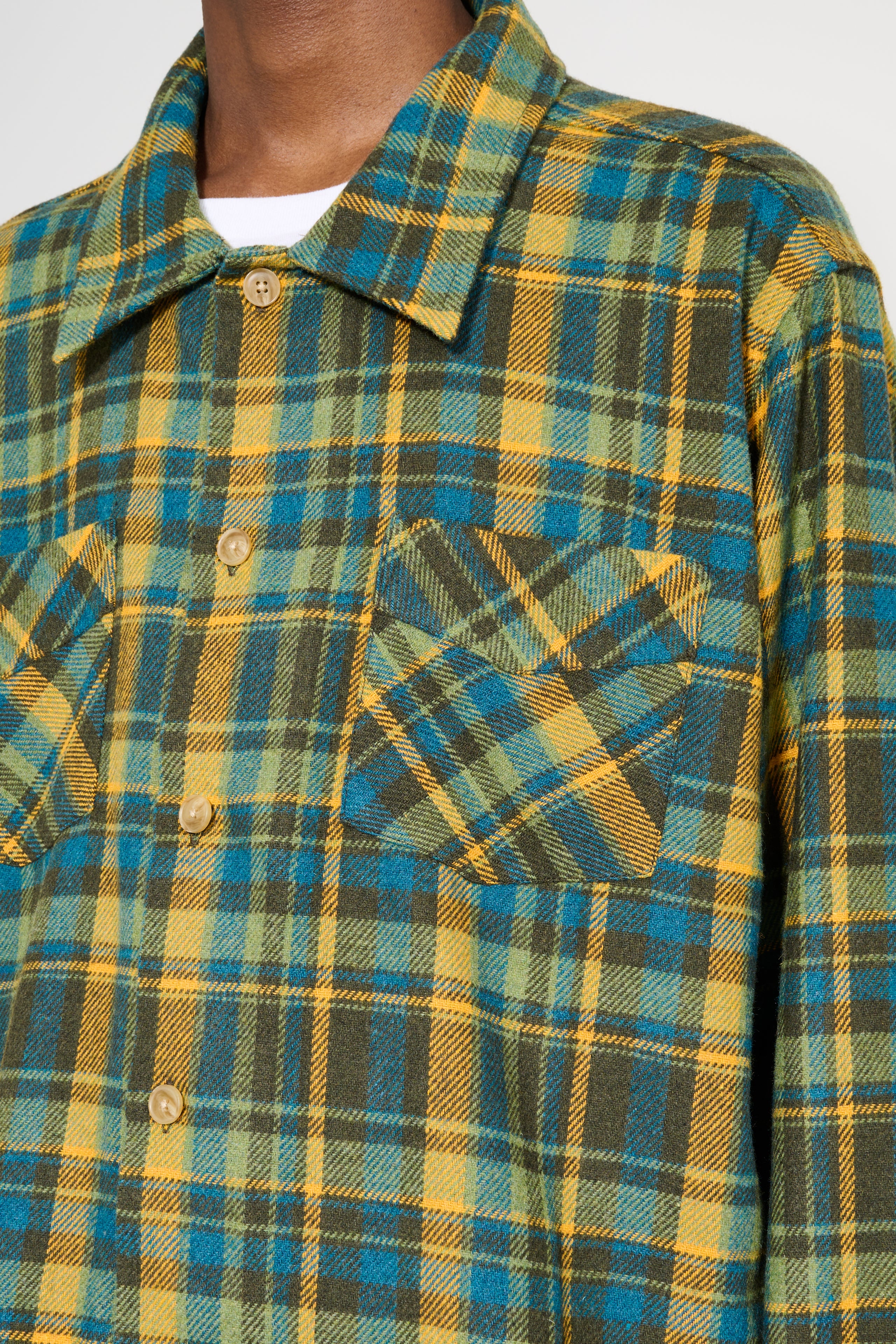 Stockholm Surfboard Club Flannel Overshirt Mustard Check