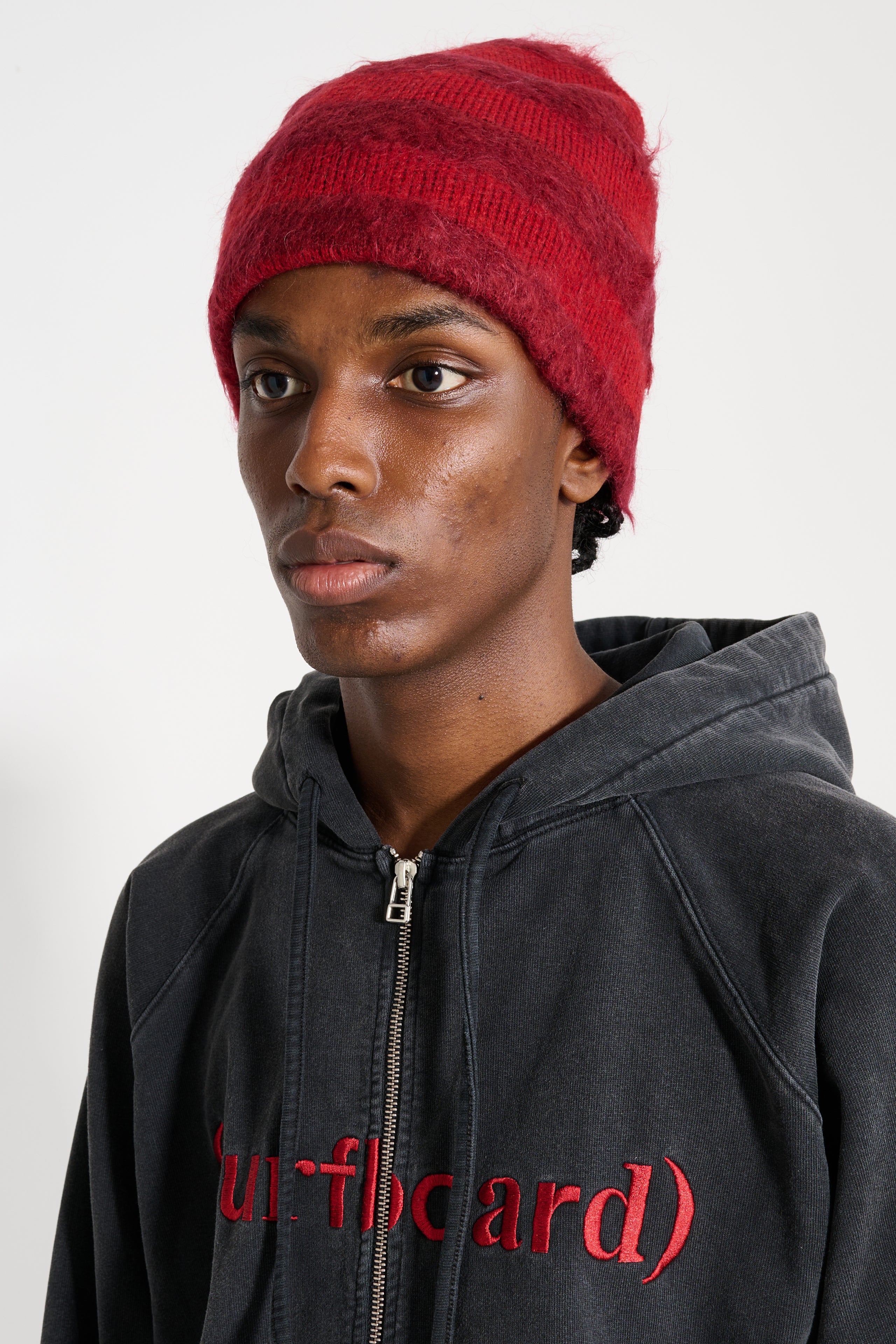 Stockholm Surfboard Club Striped Beanie Gas Red