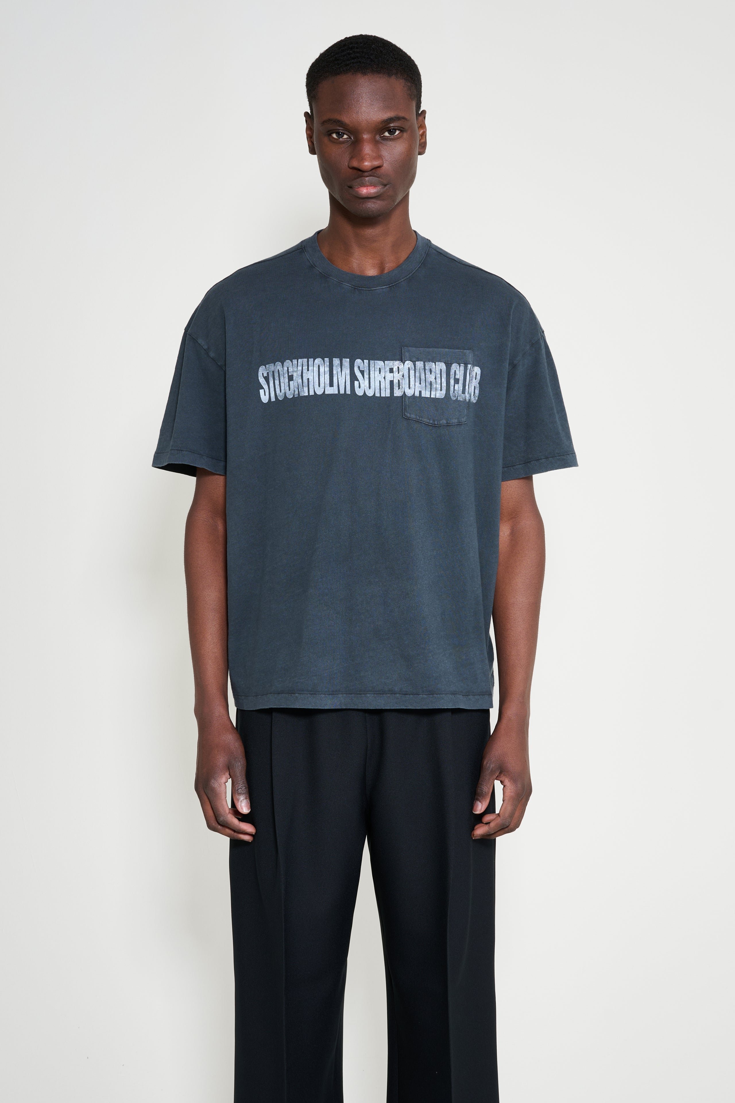 Stockholm Surfboard Club Printed Pocket T-Shirt Black
