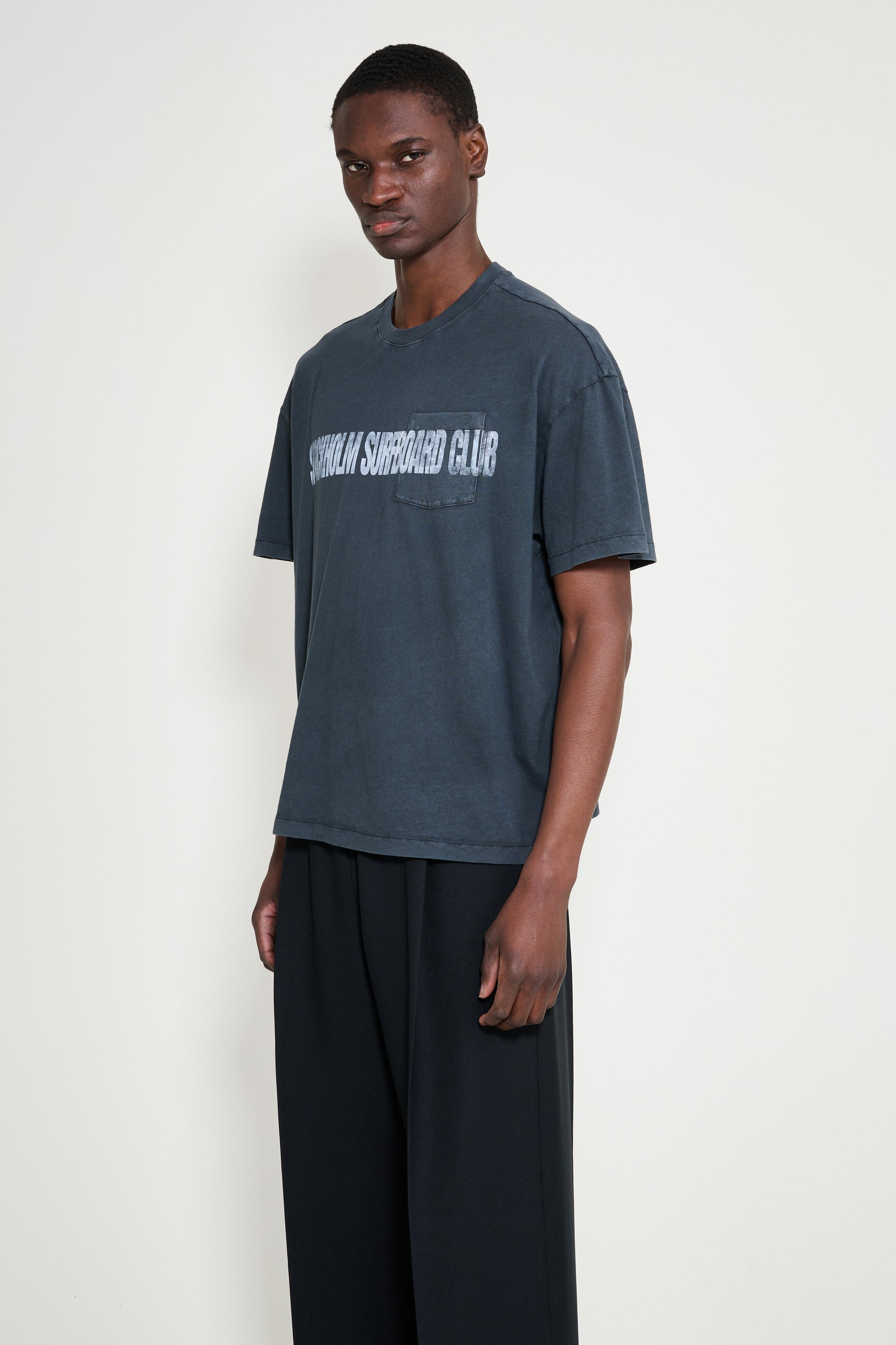 Stockholm Surfboard Club Printed Pocket T-Shirt Black