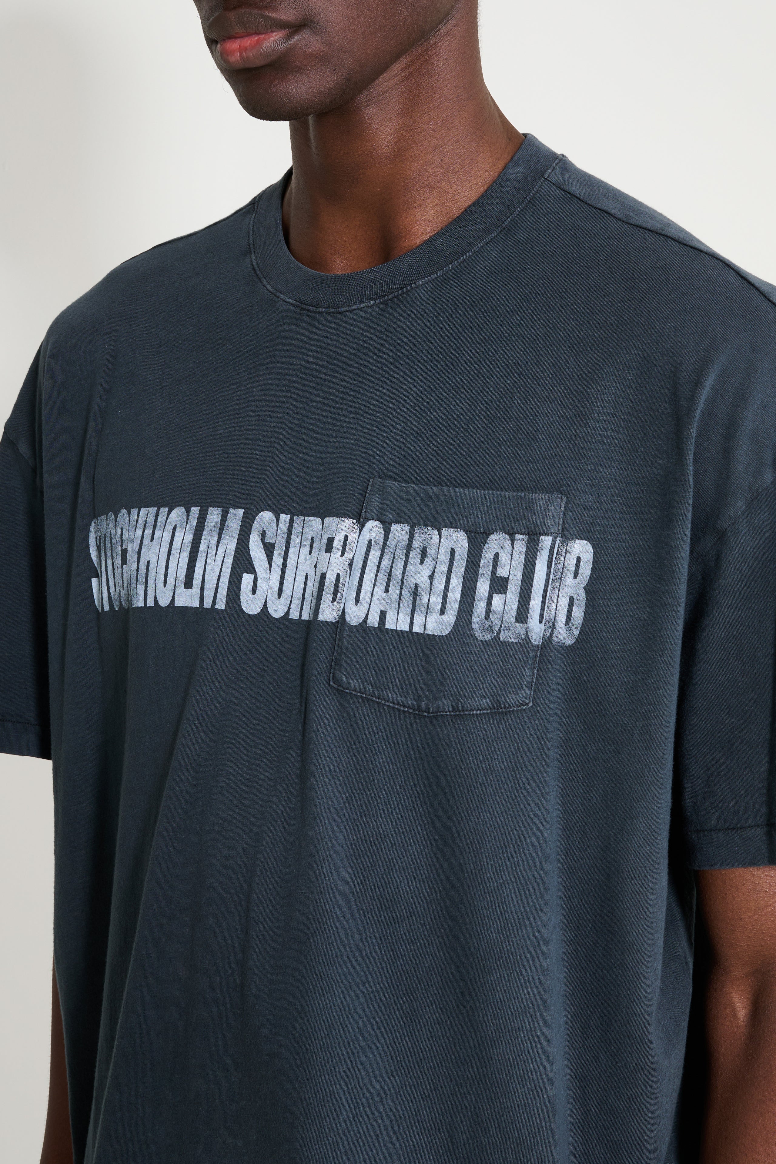Stockholm Surfboard Club Printed Pocket T-Shirt Black