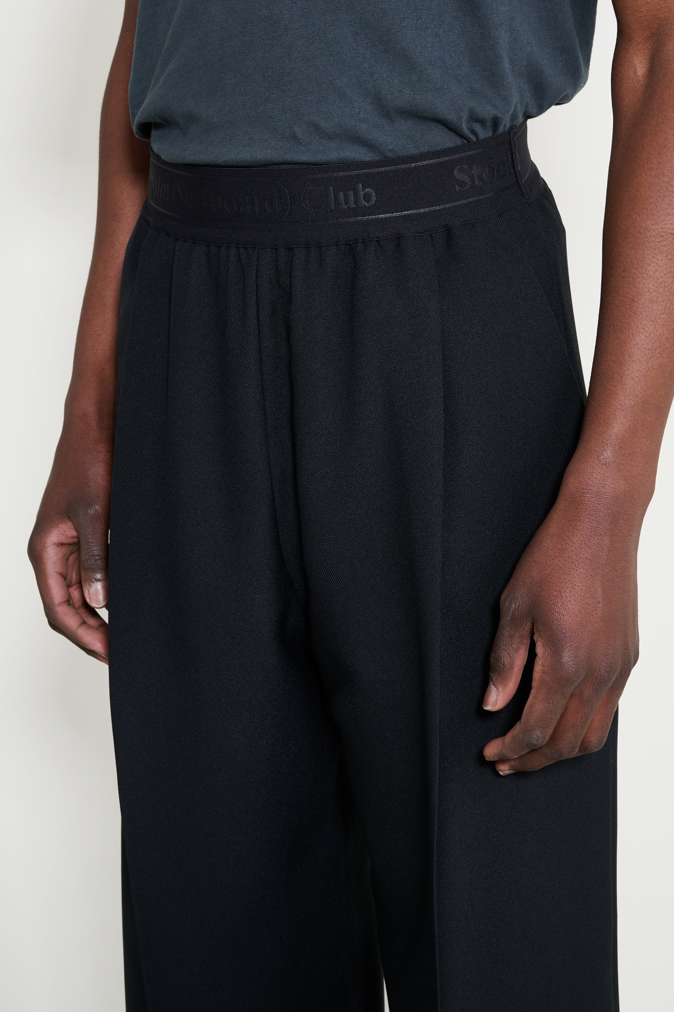 Stockholm Surfboard Club Elaine Relaxed Fit Trousers Black