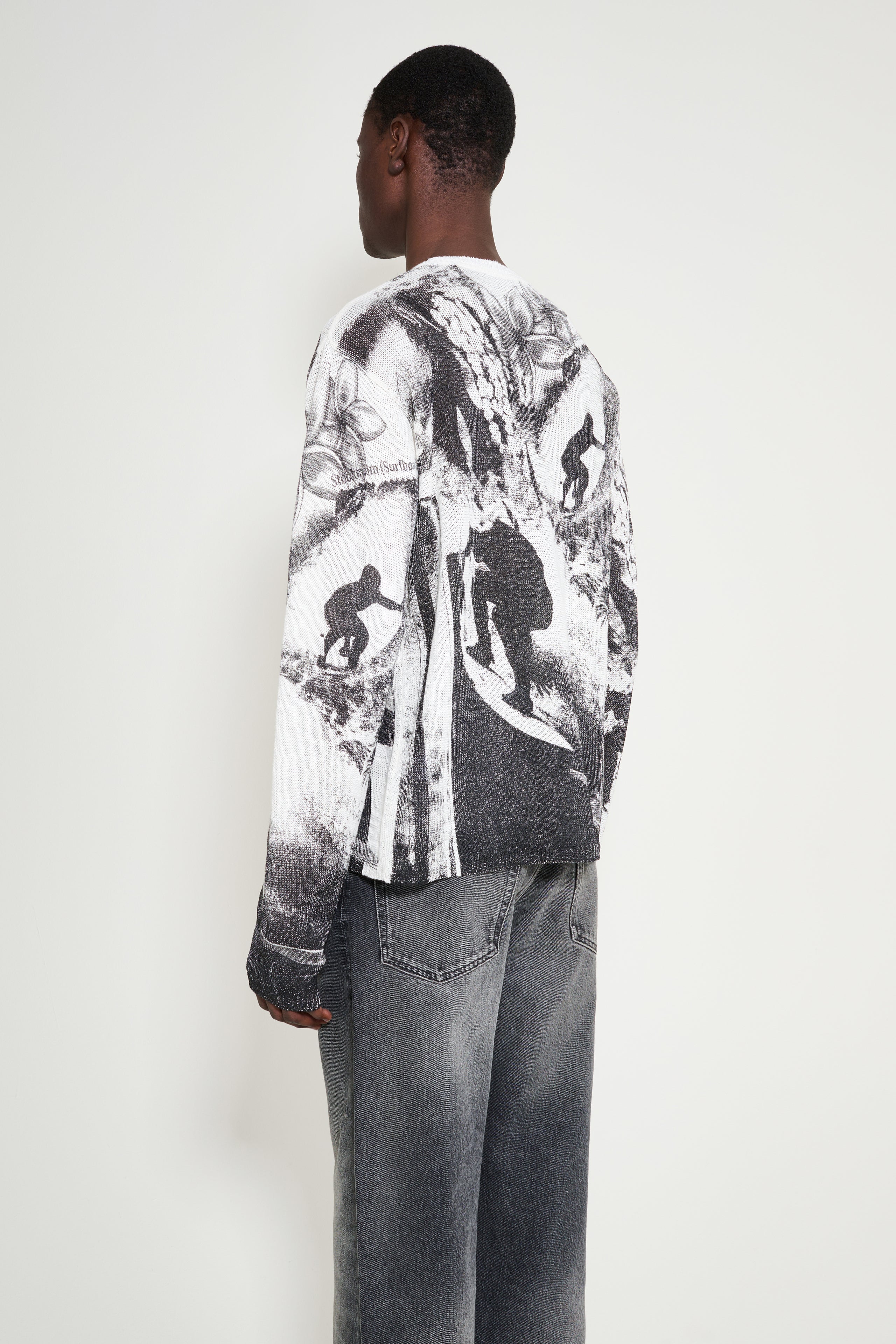 Stockholm Surfboard Club Printed Knitted Sweater Collage Print