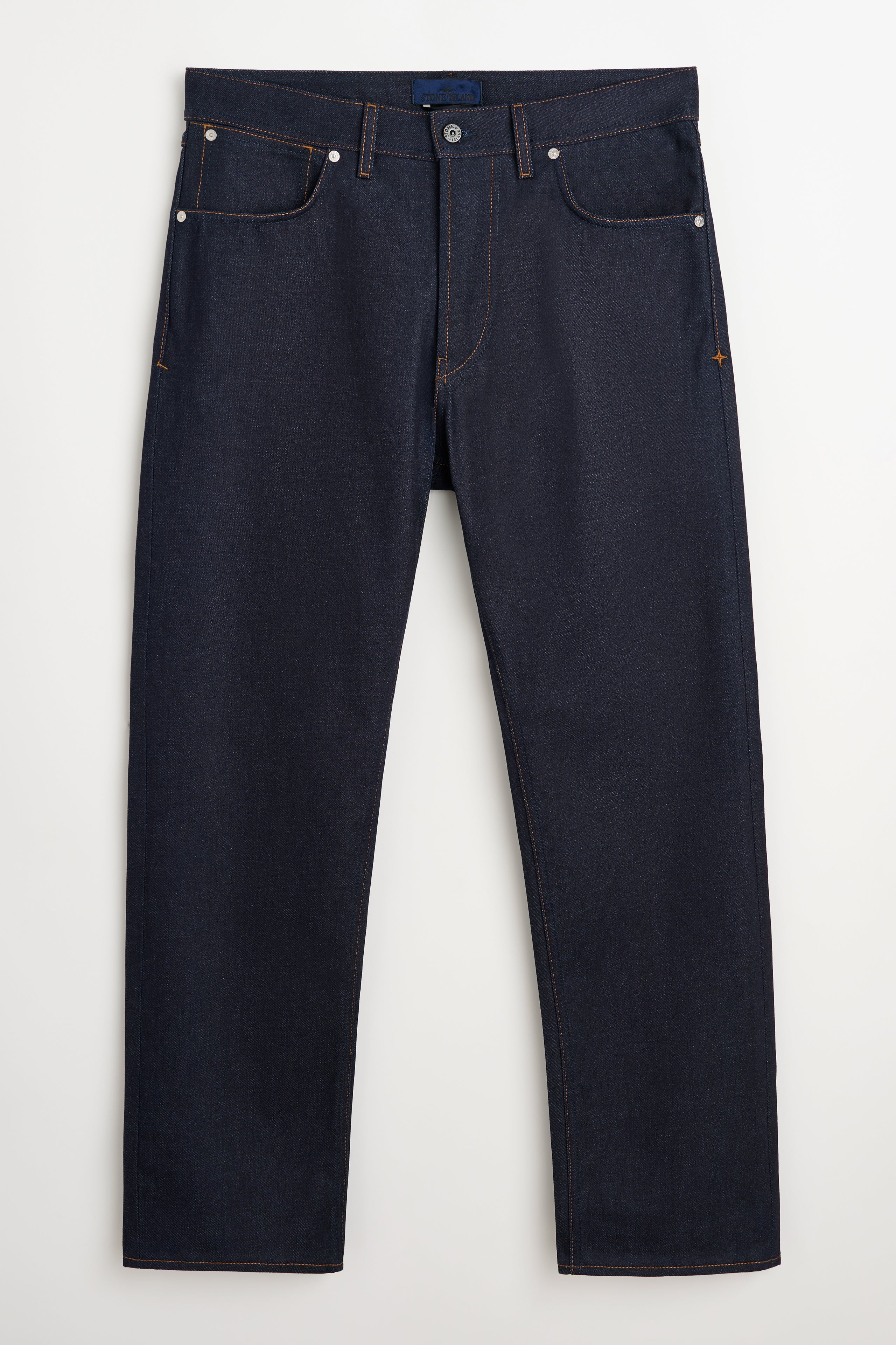 Stone Island Denim Research Straight Leg Jeans Raw Selvedge Indigo