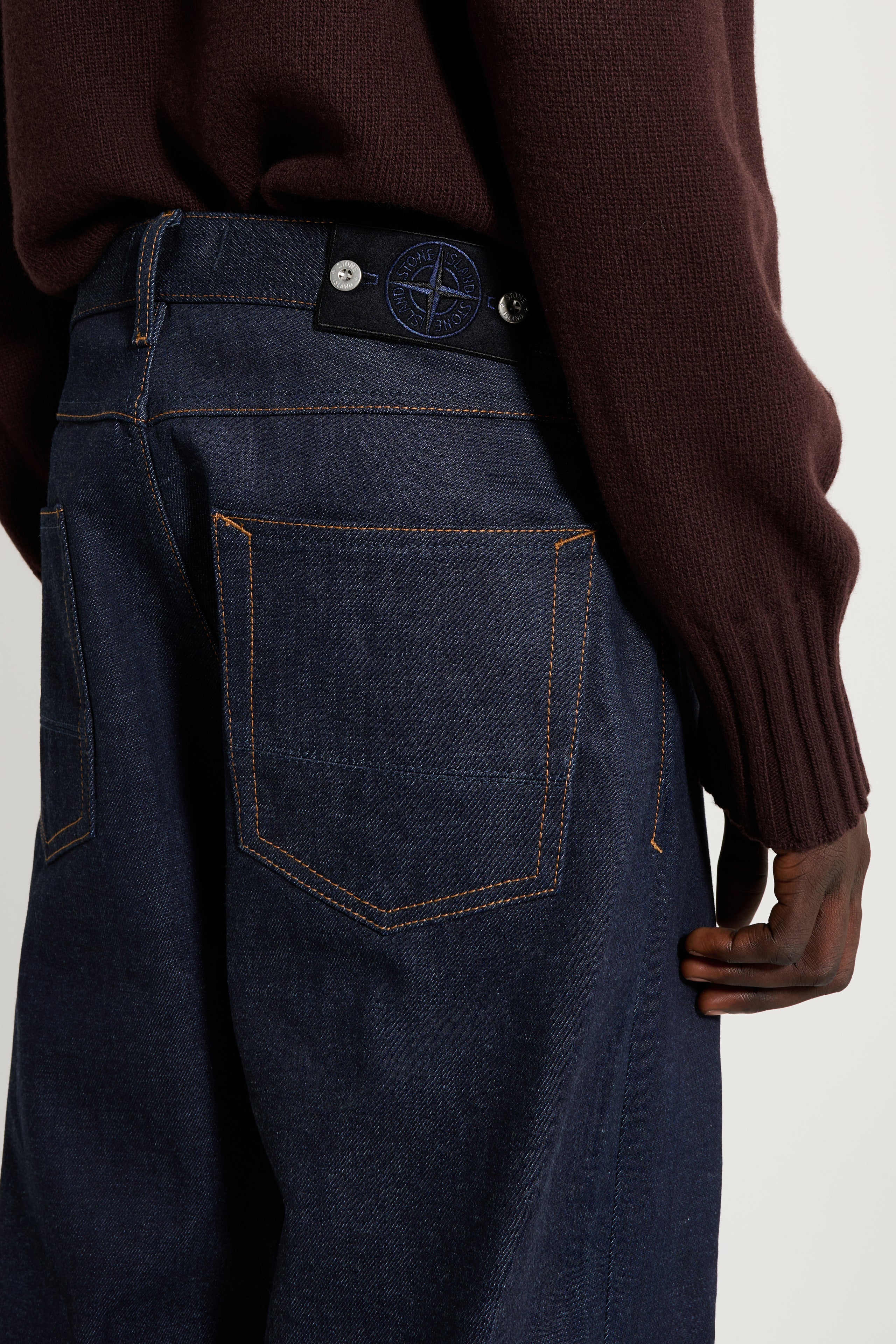 Stone Island Denim Research Straight Leg Jeans Raw Selvedge Indigo