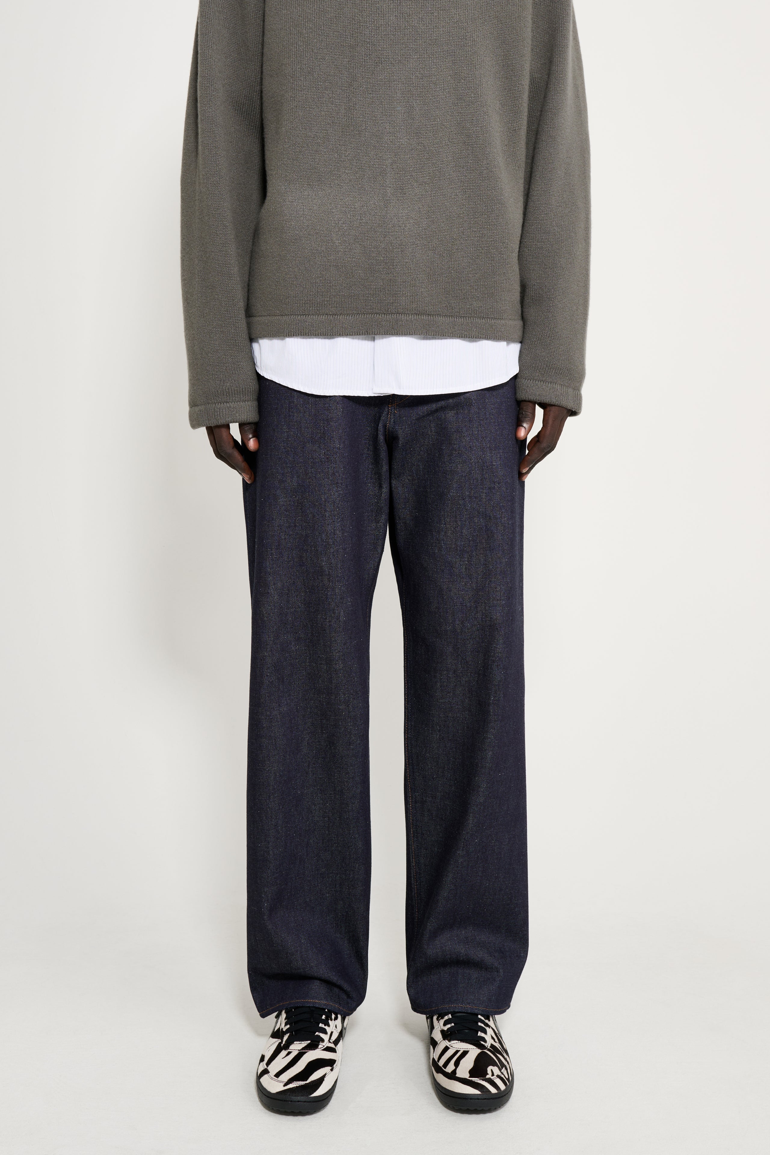 Stone Island Denim Research Loose Leg Jeans Raw Indigo