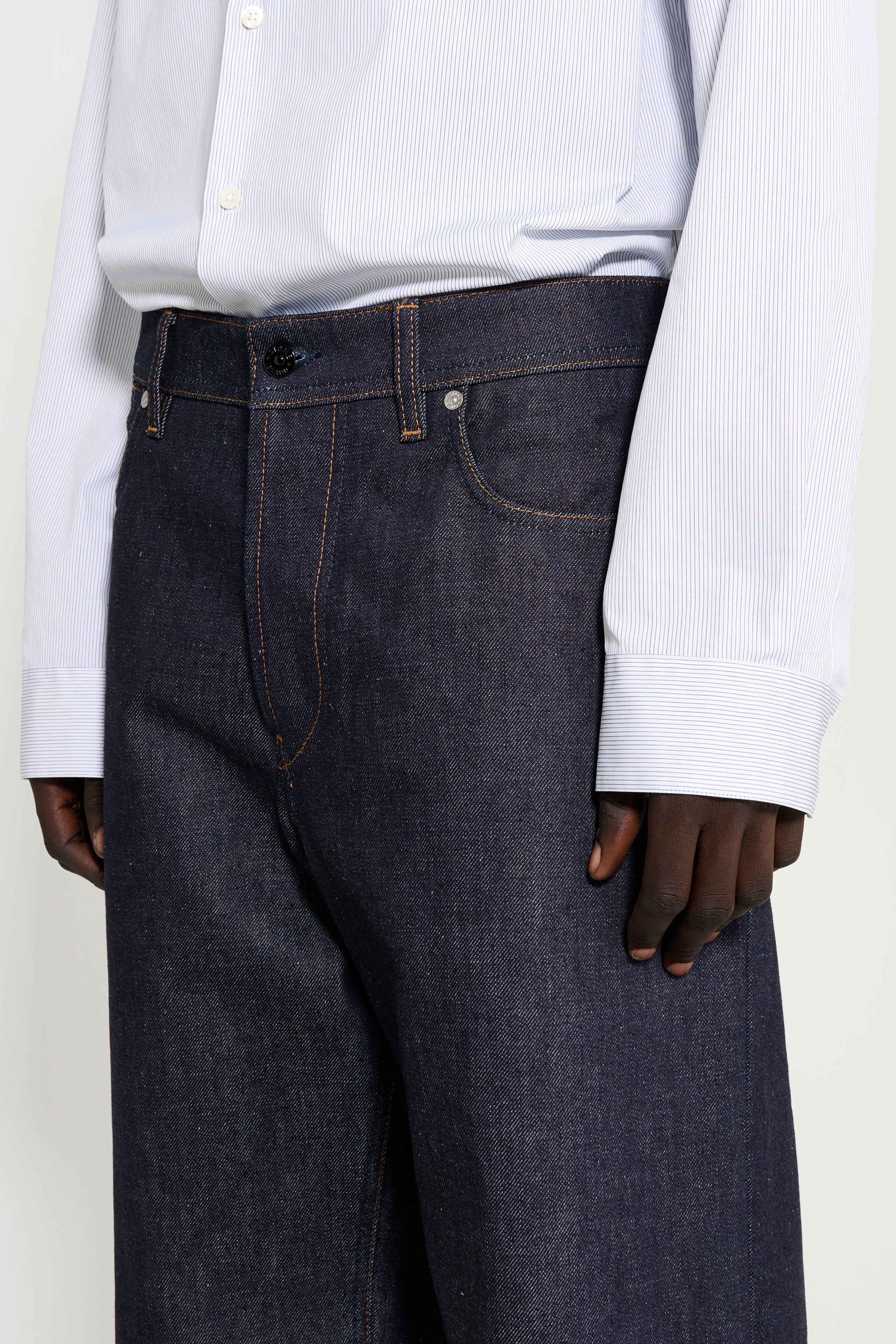 Stone Island Denim Research Loose Leg Jeans Raw Indigo
