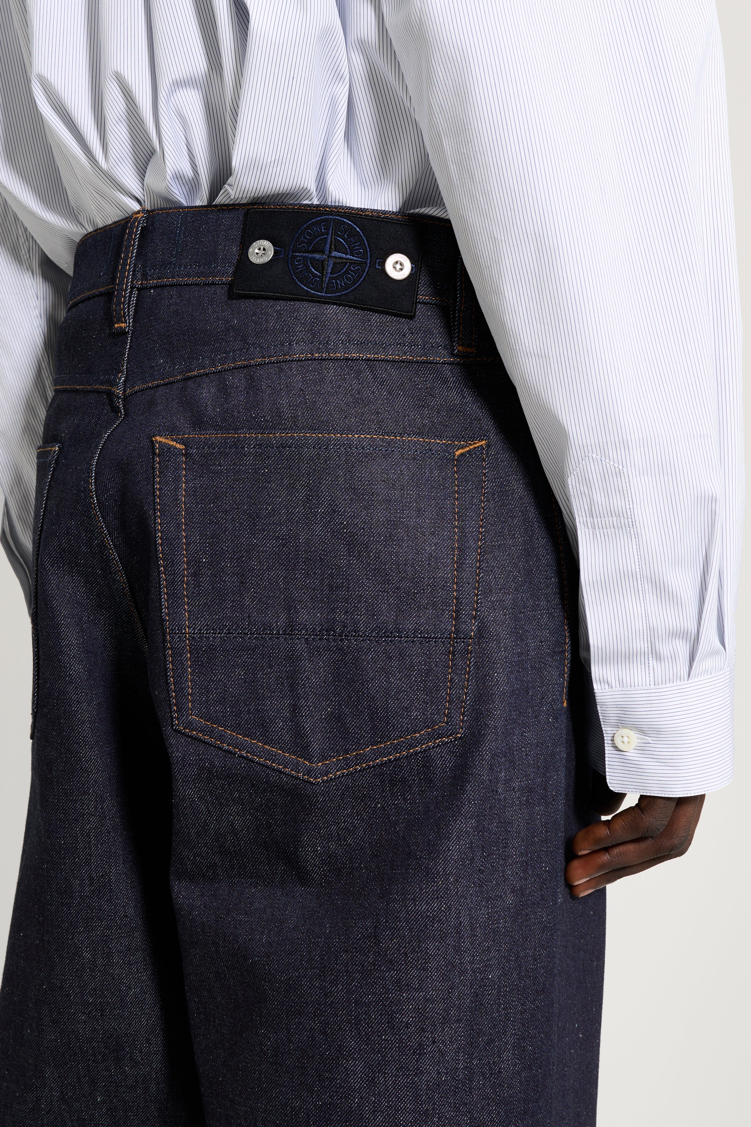 Stone Island Denim Research Loose Leg Jeans Raw Indigo