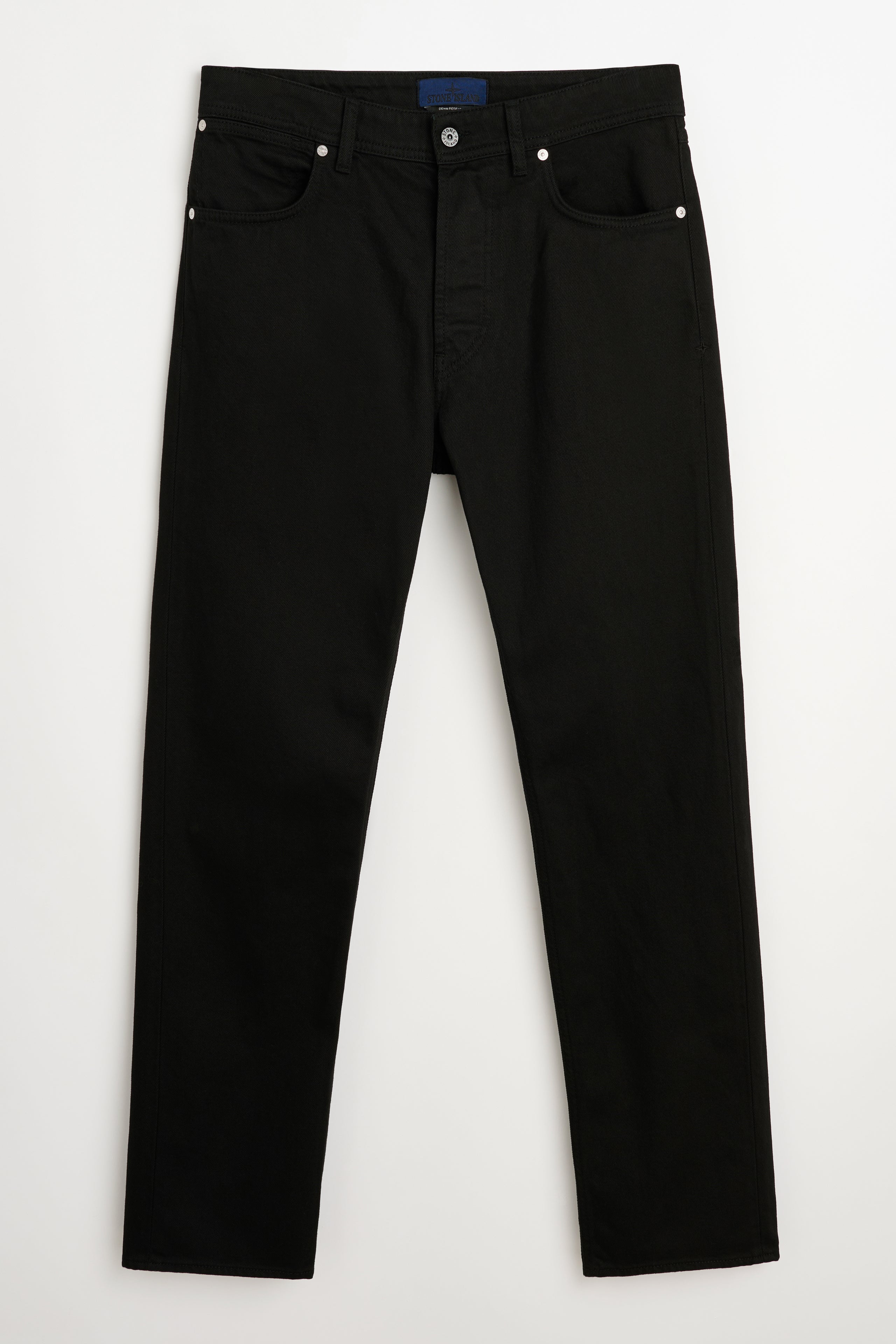 Stone Island Denim Research Straight Leg Jeans Bull Denim-TC Black