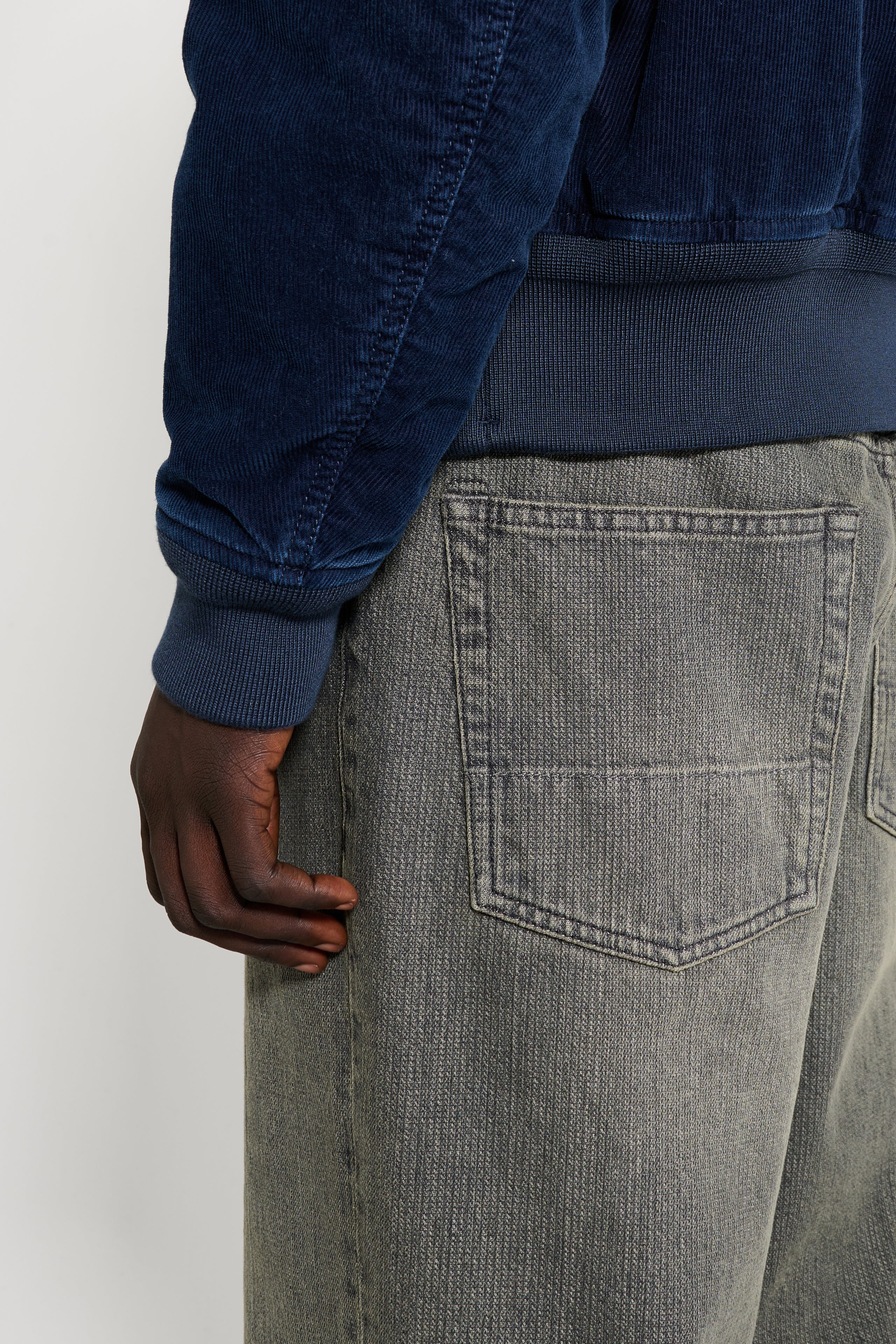 Stone Island Denim Research Corduroy Bomber Jacket Indigo