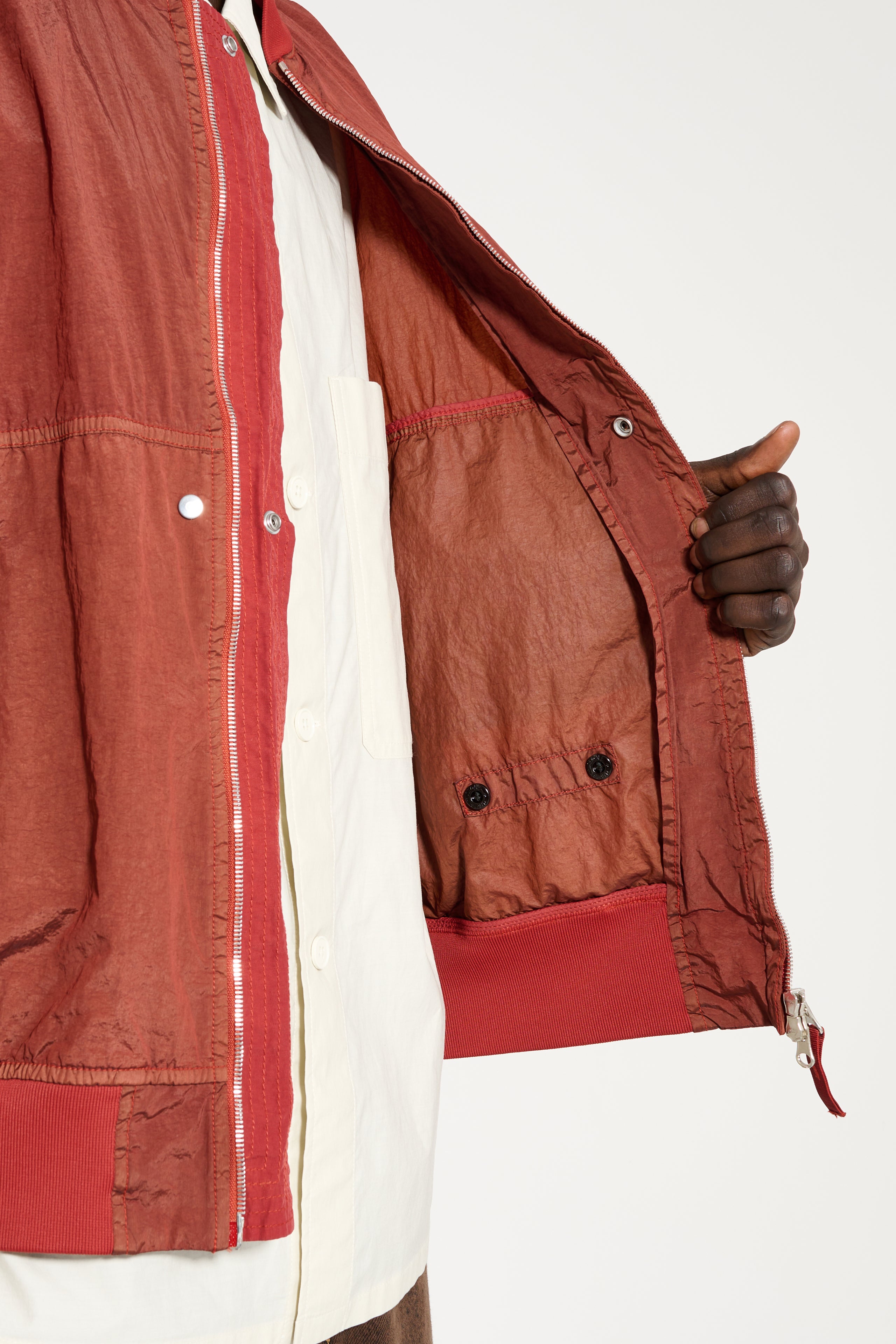 Stone Island Nylon Metal Bomber Jacket Copper