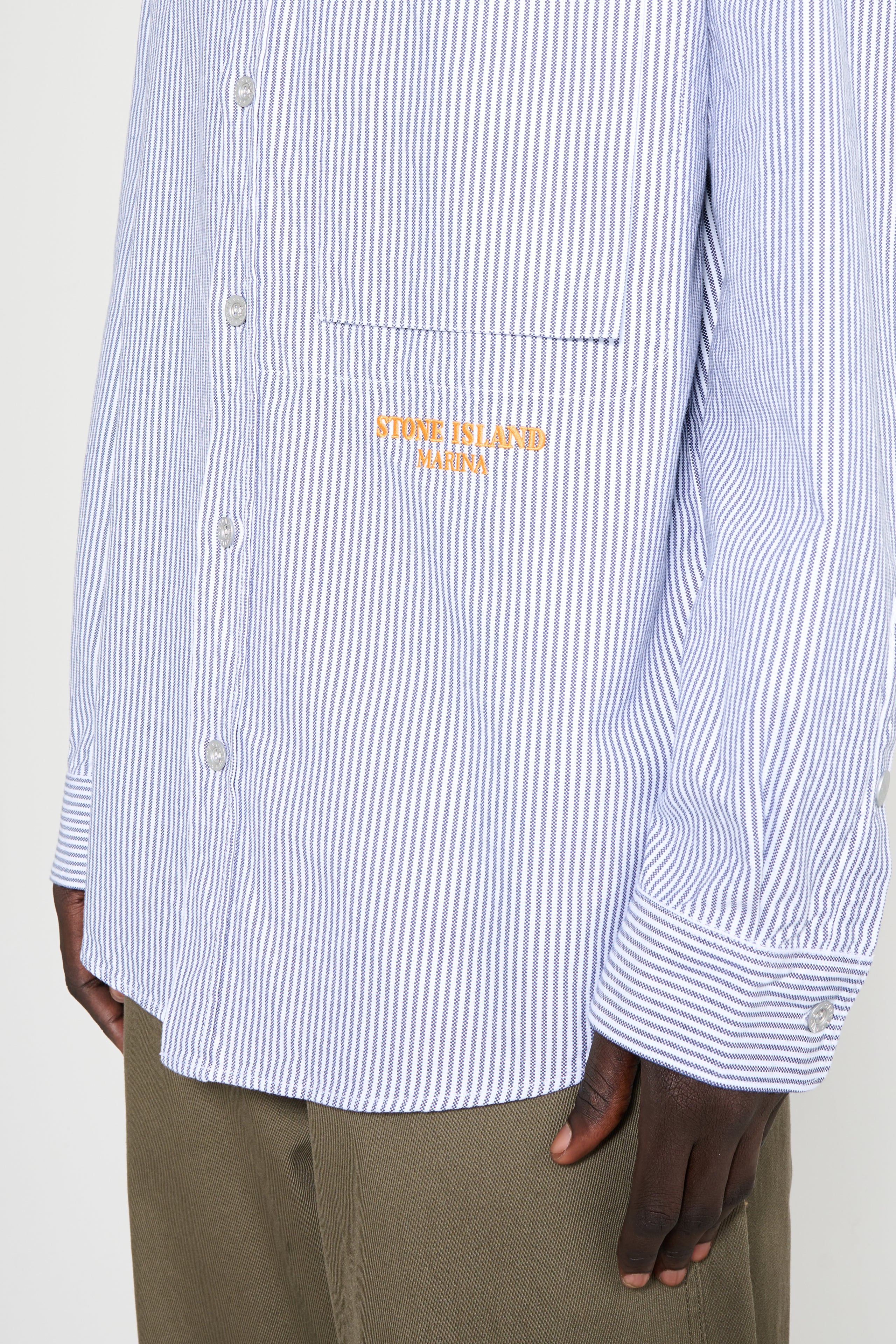 Stone Island Marina Striped Shirt Blue Marine