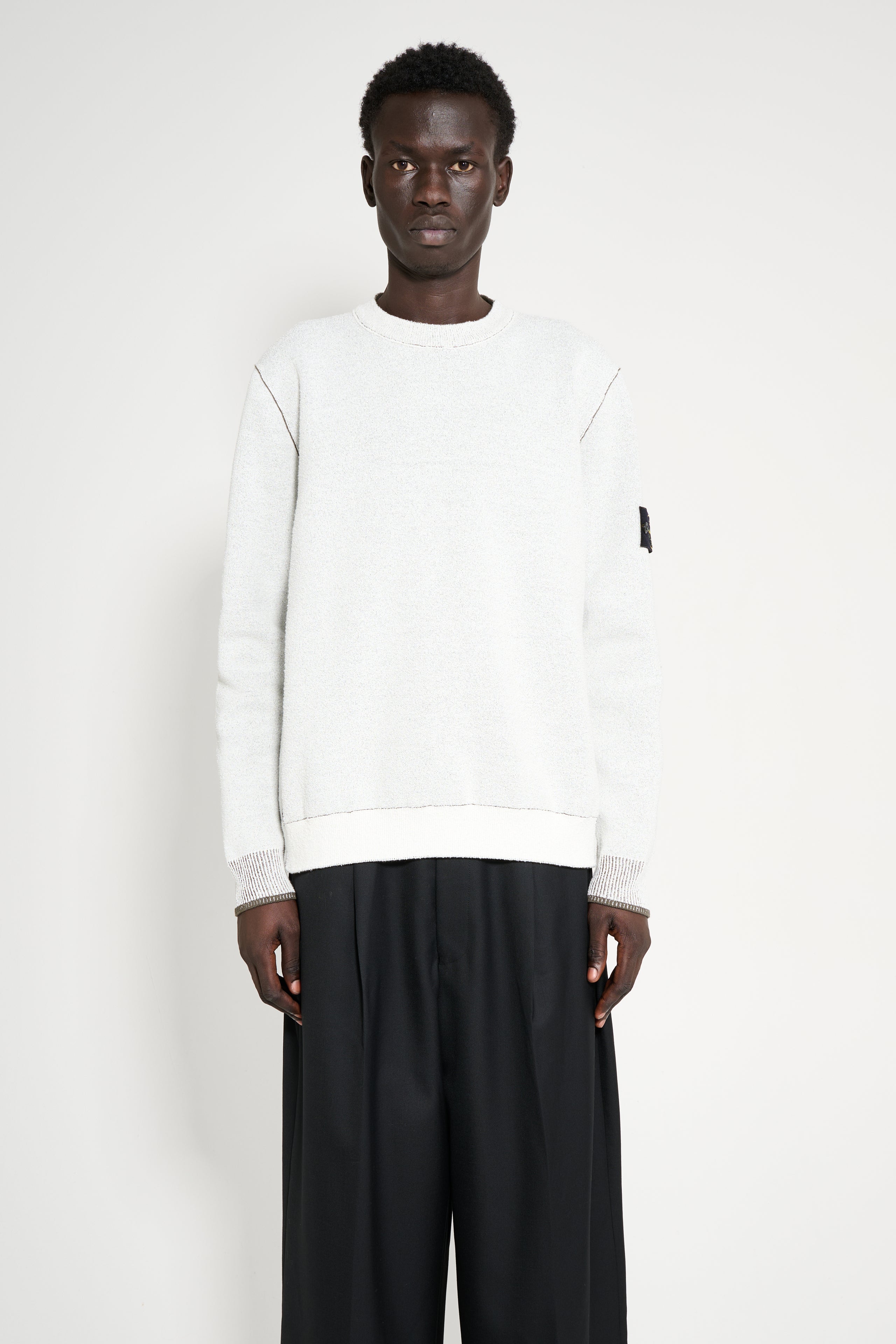 Stone Island Double Face Crew Neck Sweater Ivory