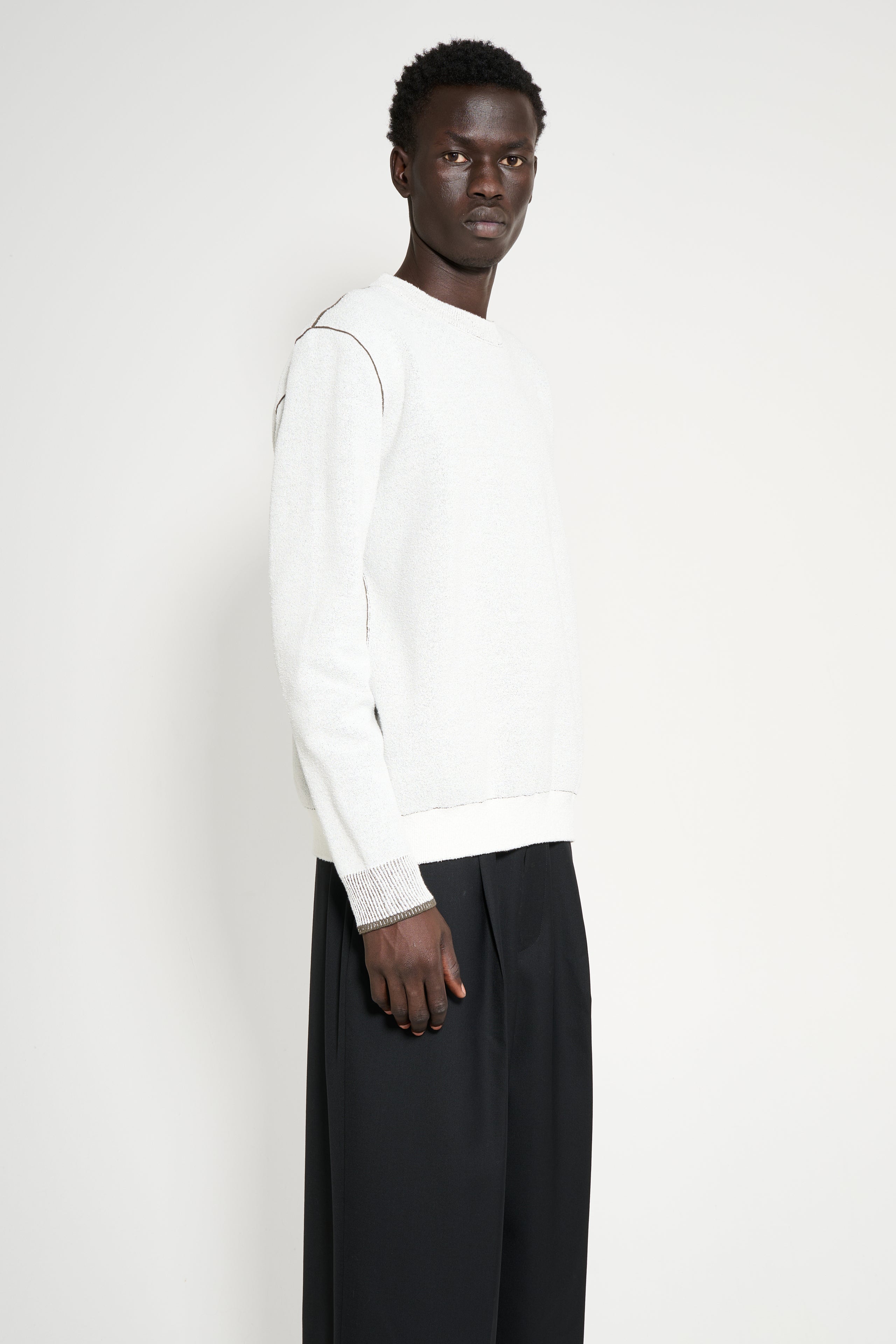 Stone Island Double Face Crew Neck Sweater Ivory