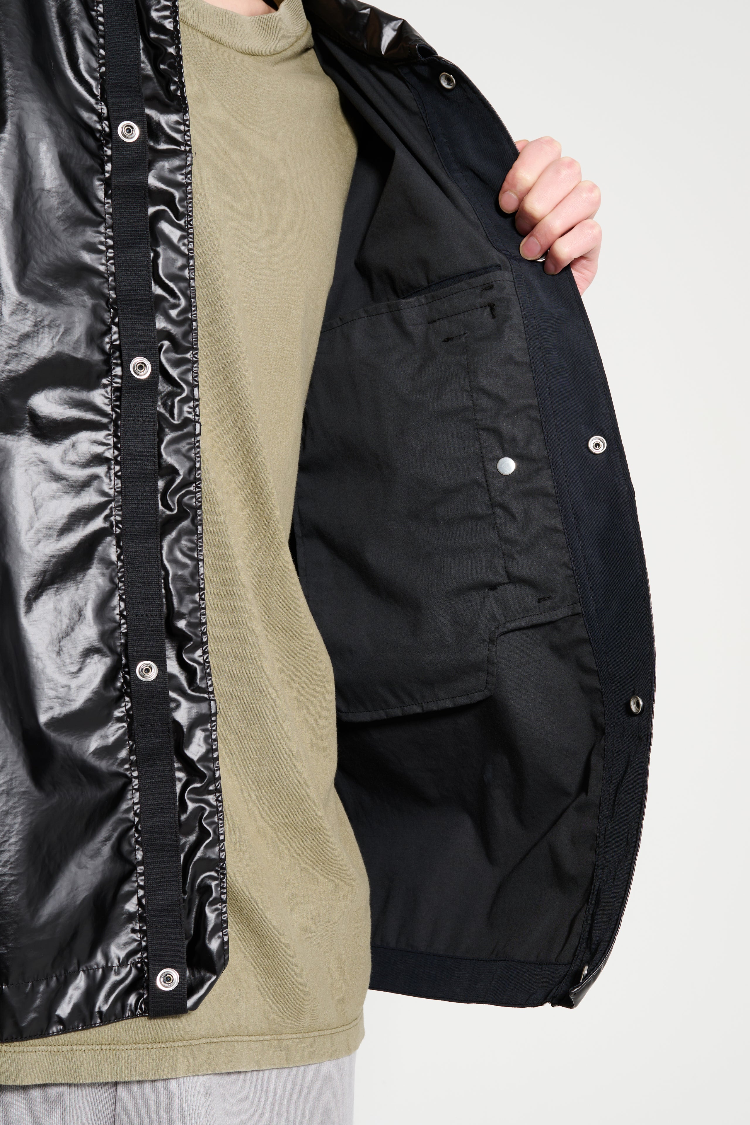 Stone Island Mussola Gommata-TC Nylon Shirt Jacket Black