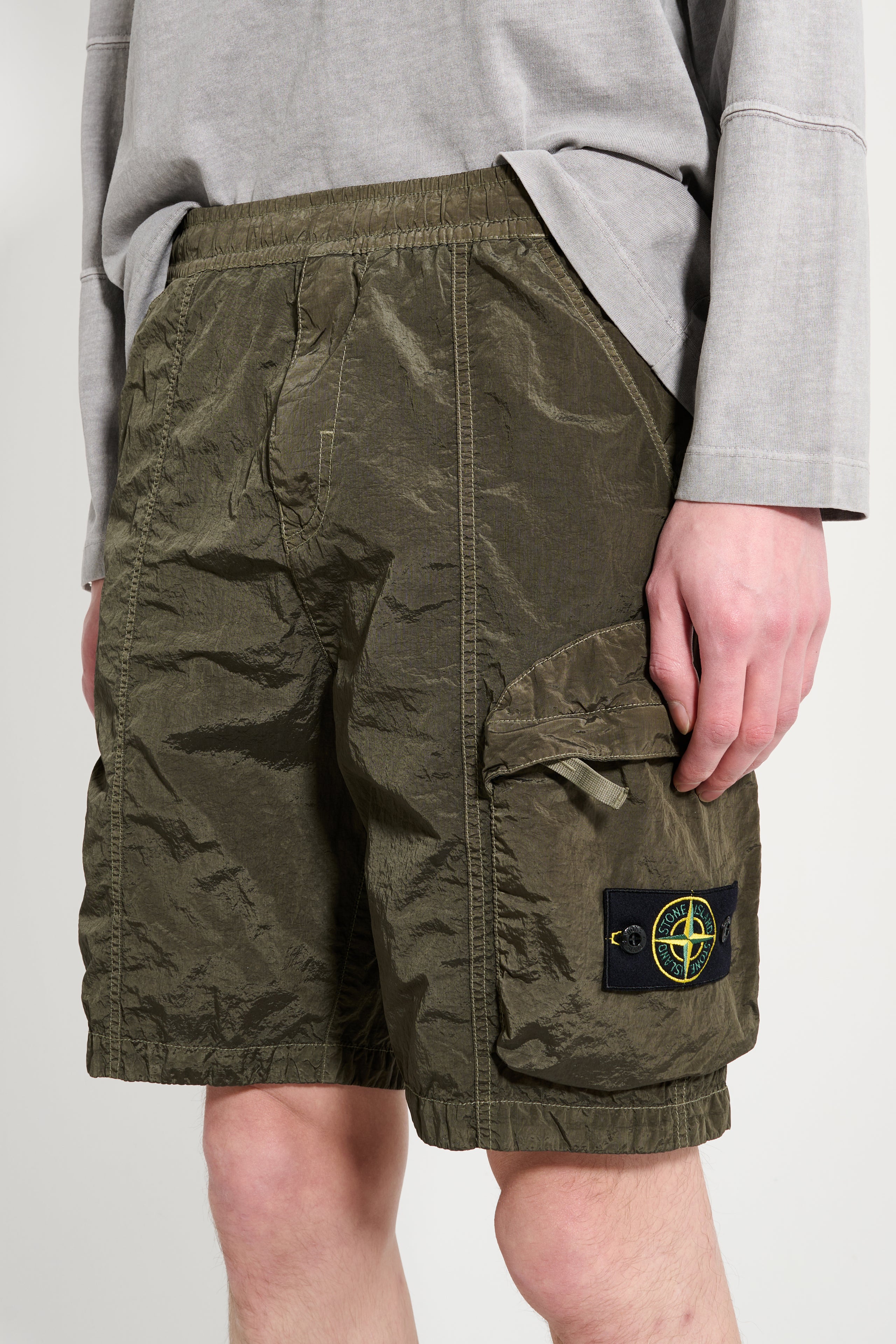 Stone Island Nylon Metal Cargo Shorts Military Green