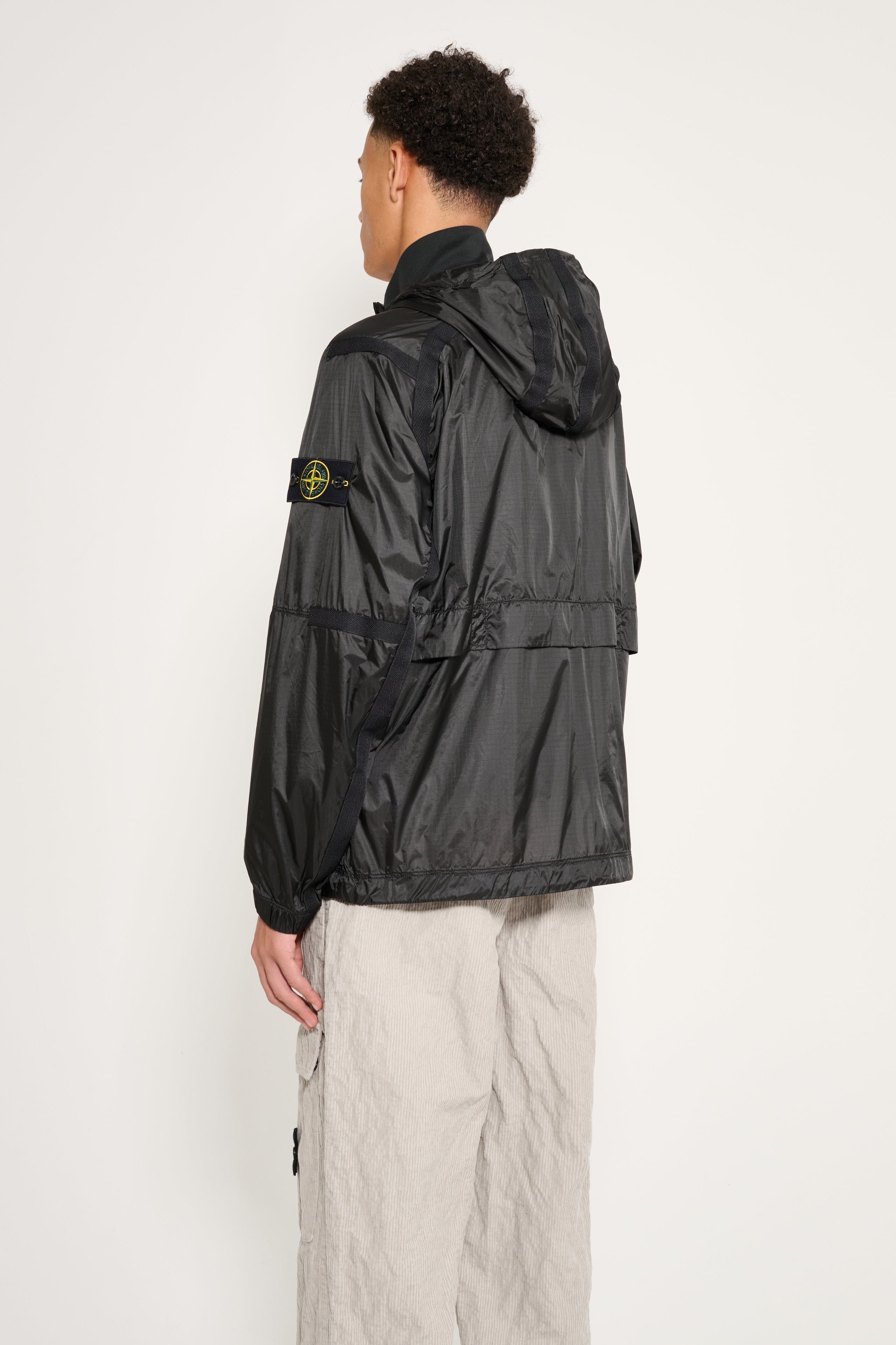 Stone Island Ripstop Light Hooded Jacket Lead Grey