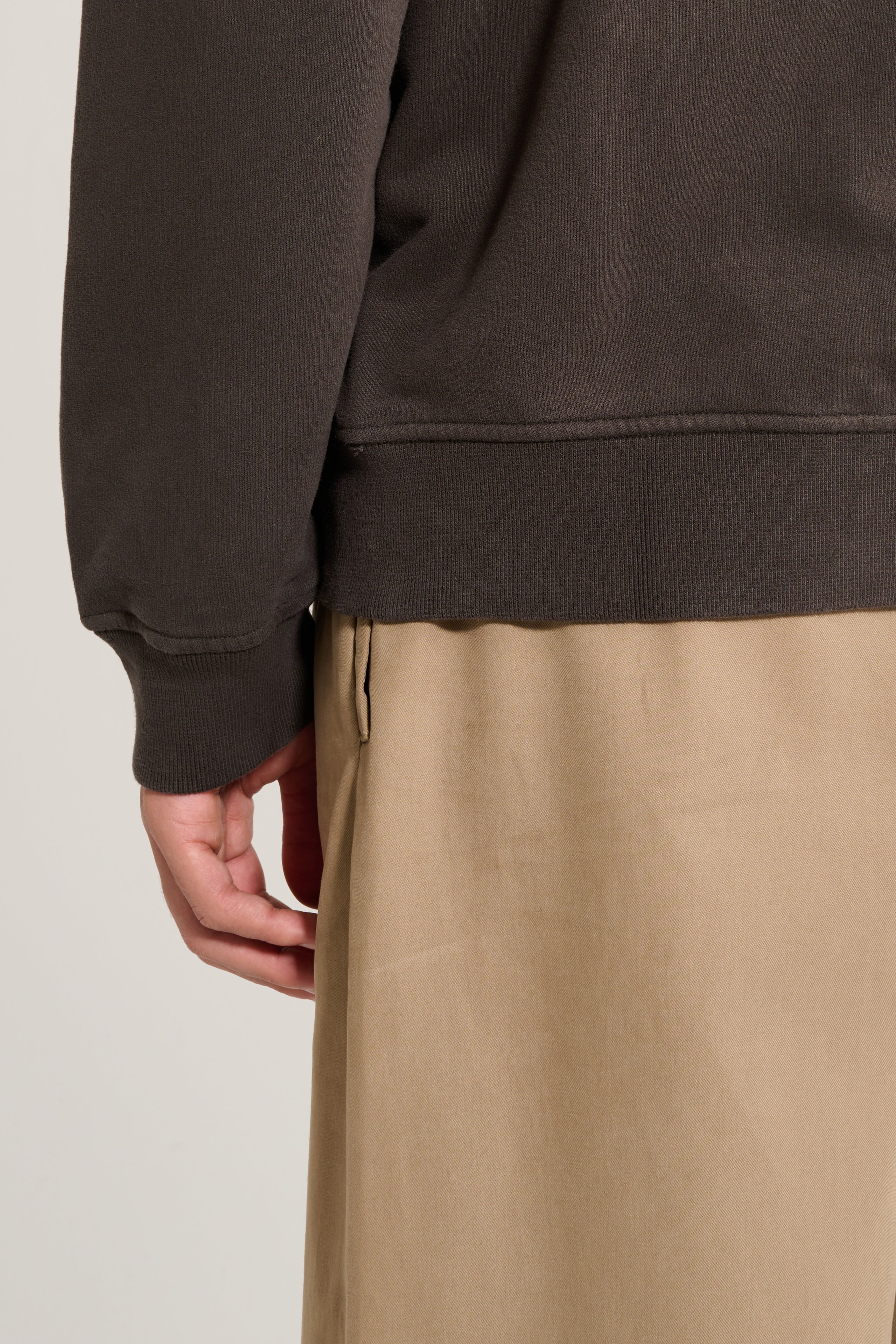 Stone Island Brushed Fleece Zip-Up Hooded Sweatshirt Grey