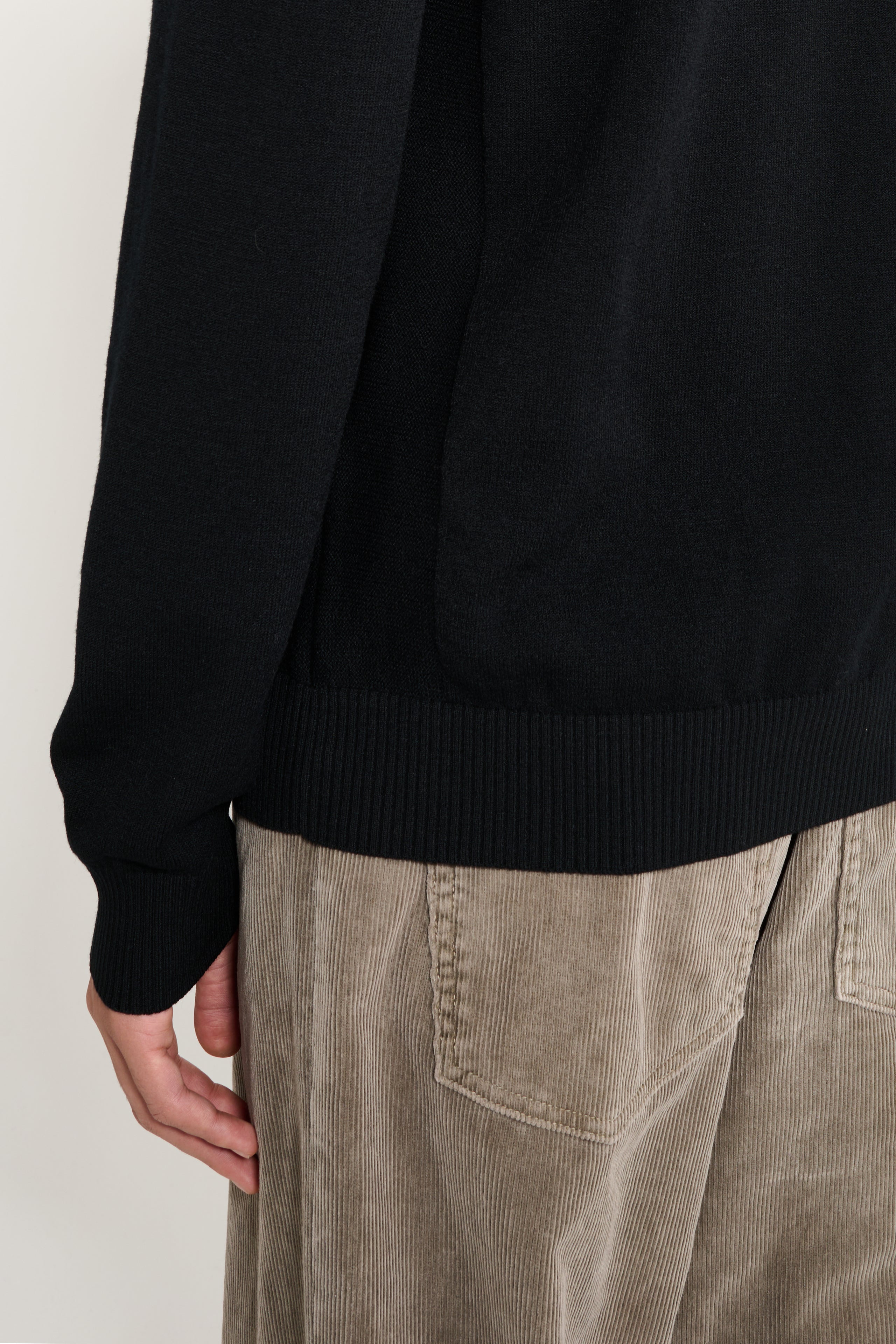 Stone Island Stretch RWS Wool Half Button Jumper Black