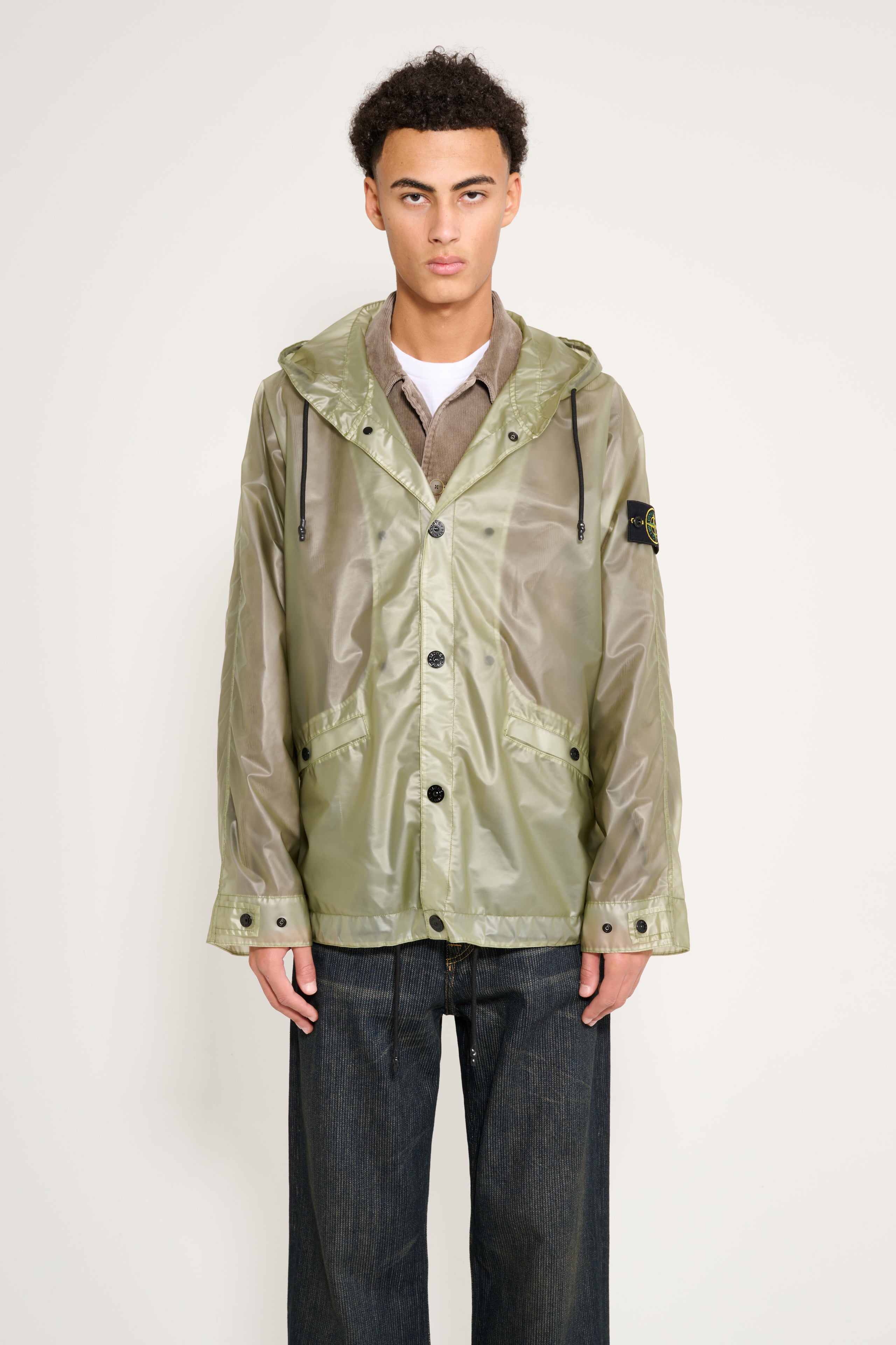 Stone Island Translucent Cover + Cotton Moleskin Parka Fern