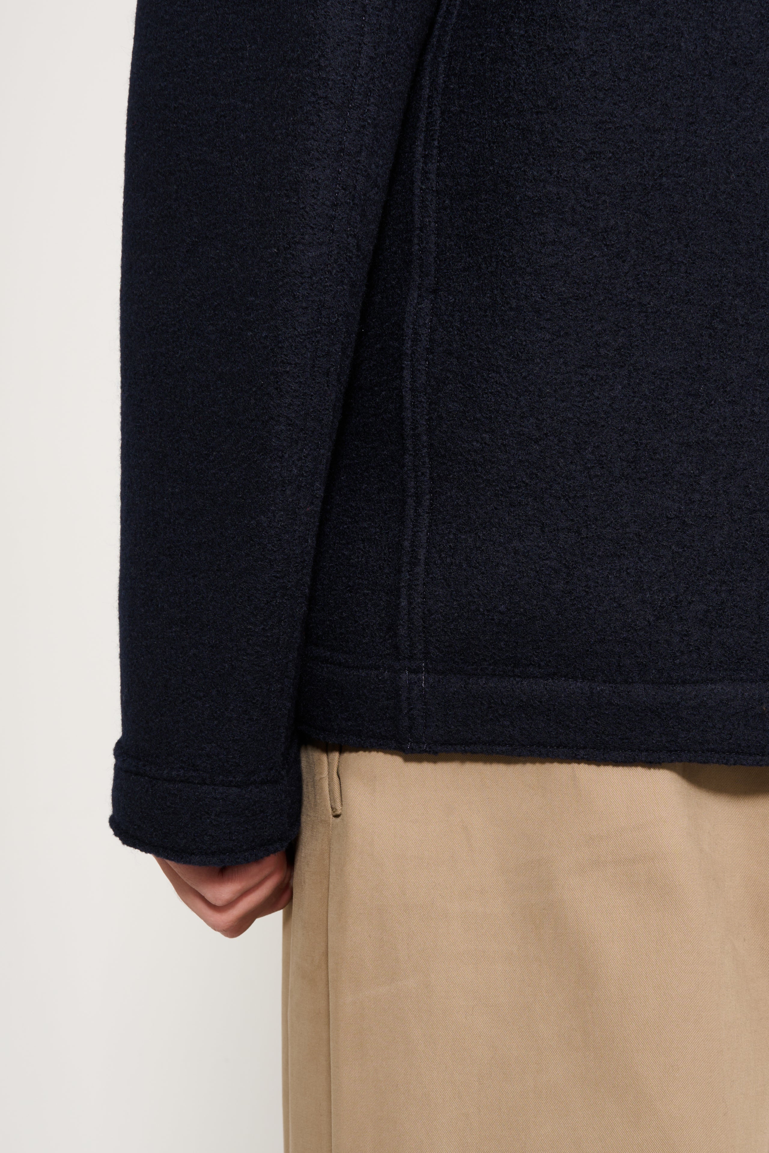 Stone Island Double Breasted Pea Coat Navy Blue