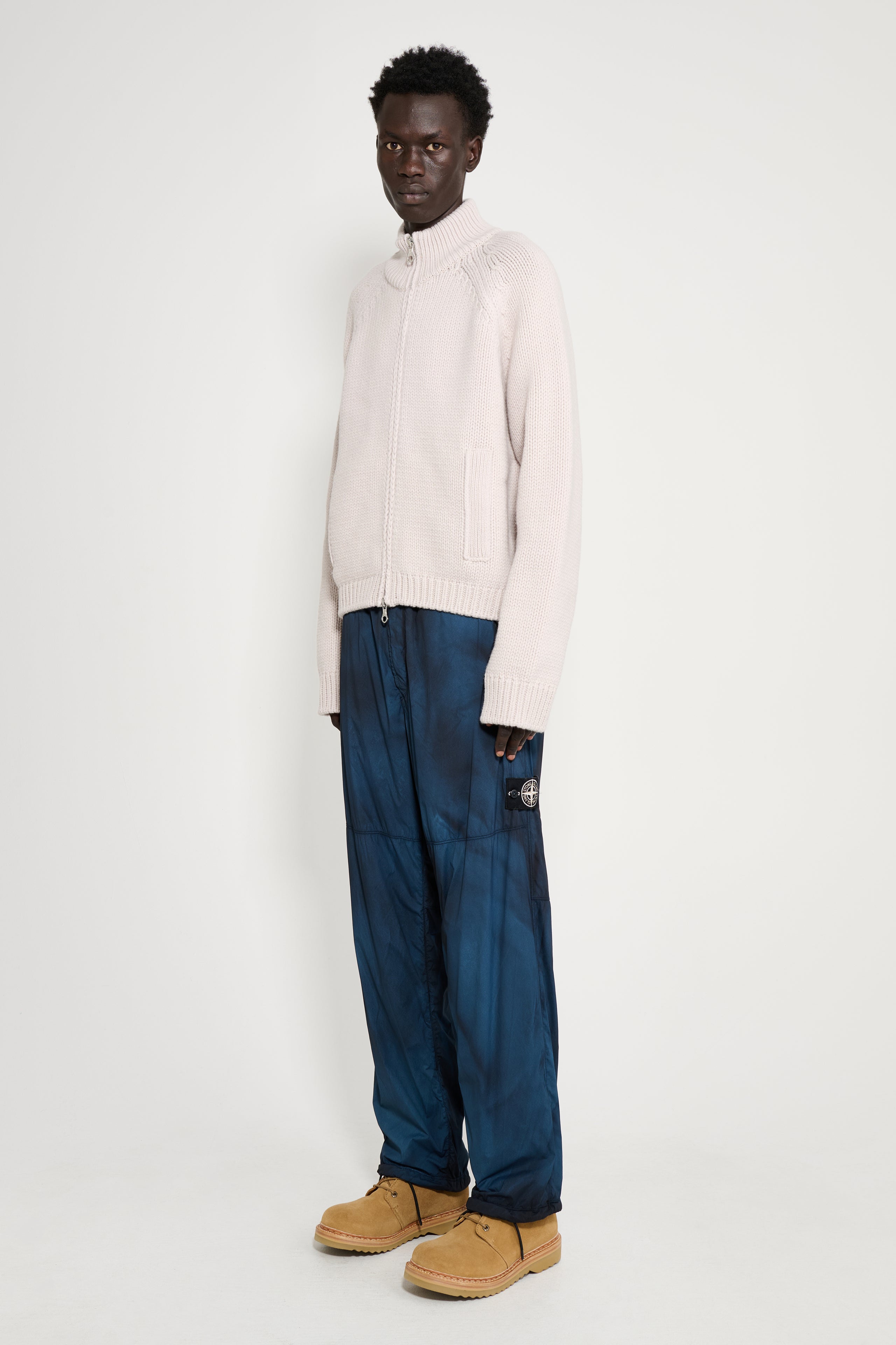 Stone Island Bleached Trousers Blue / Black