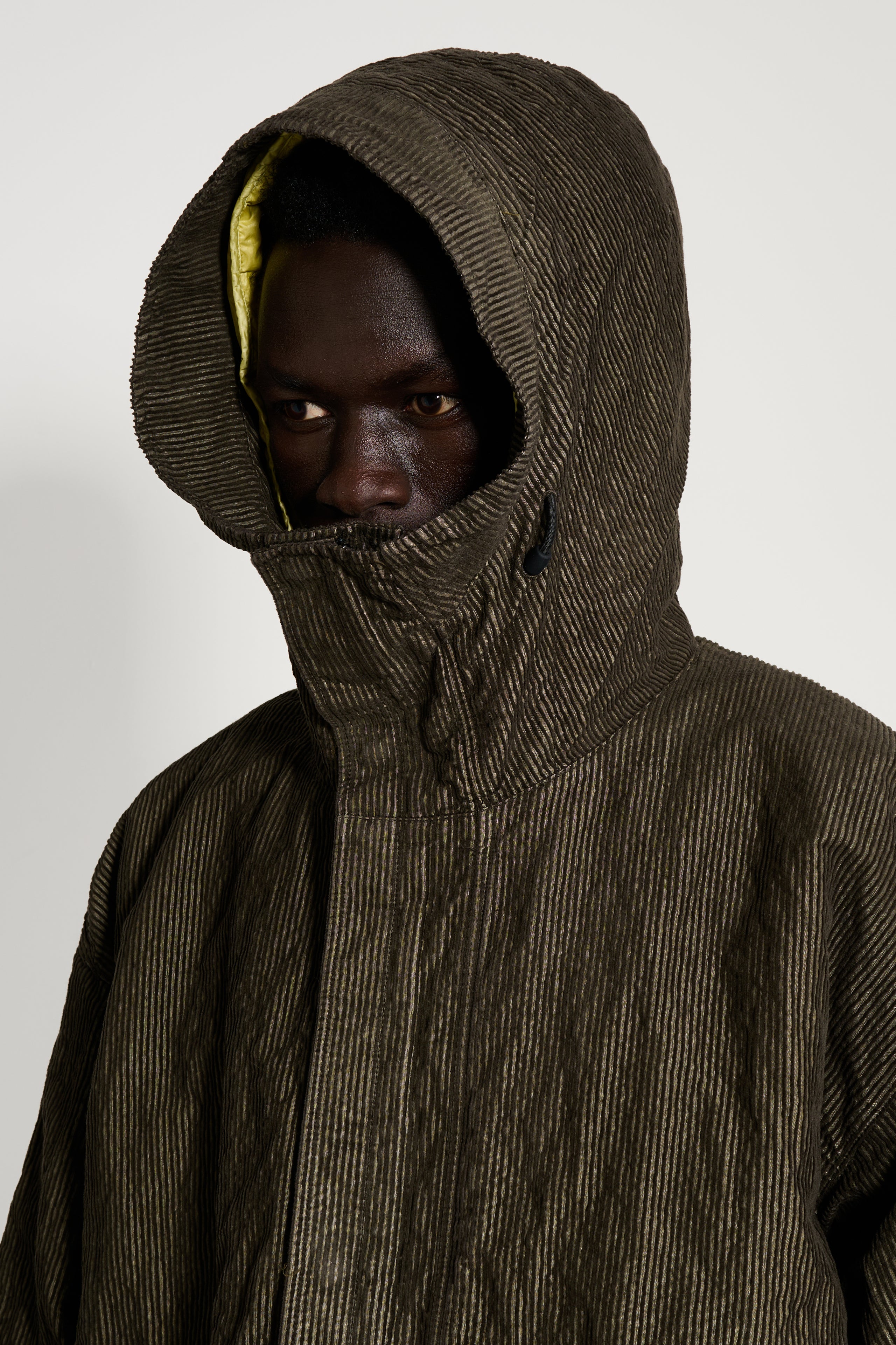 Stone Island Wrinkled Corduroy 500-TC Parka Military Green