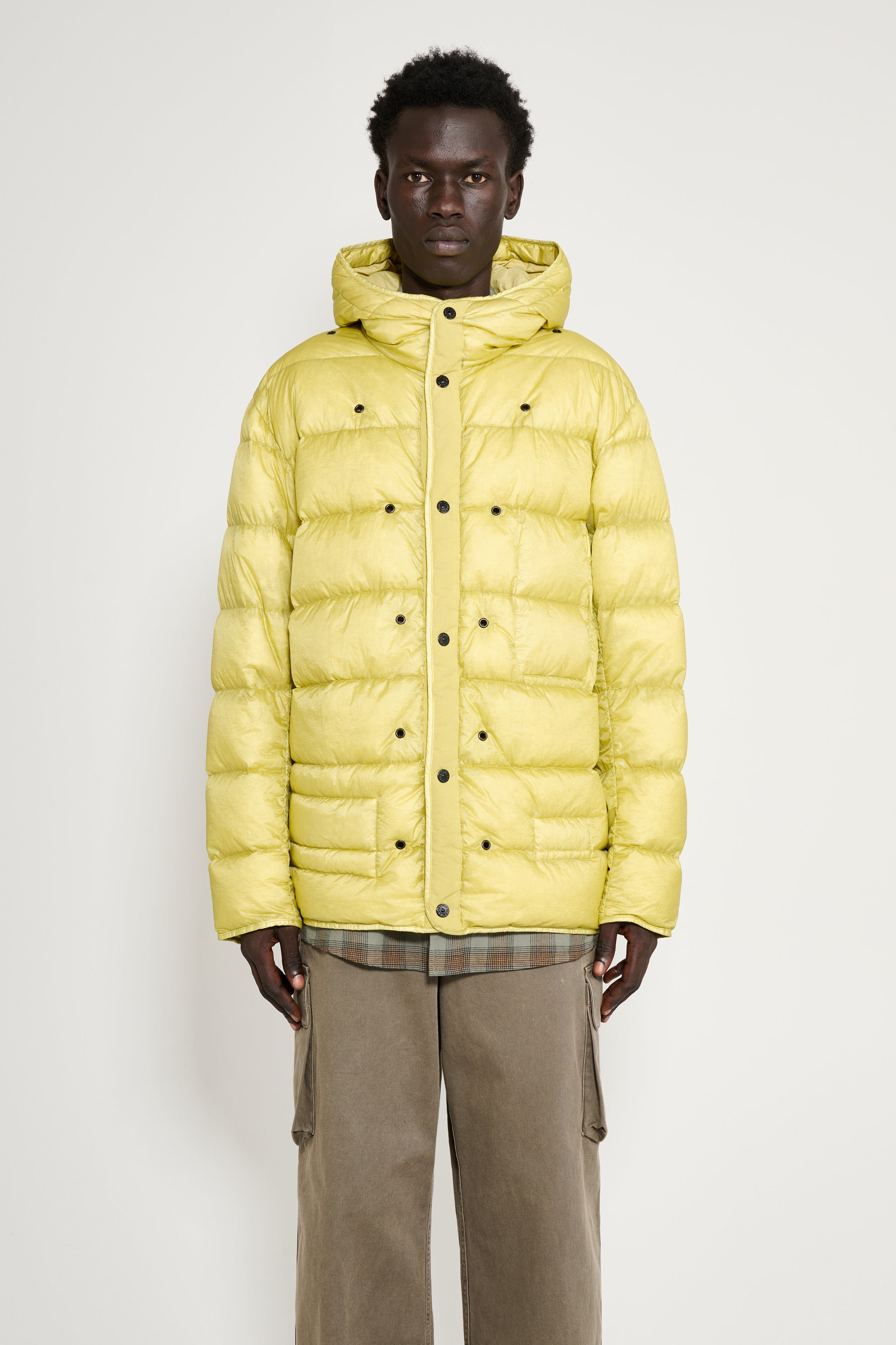 Stone Island Wrinkled Corduroy 500-TC Parka Military Green