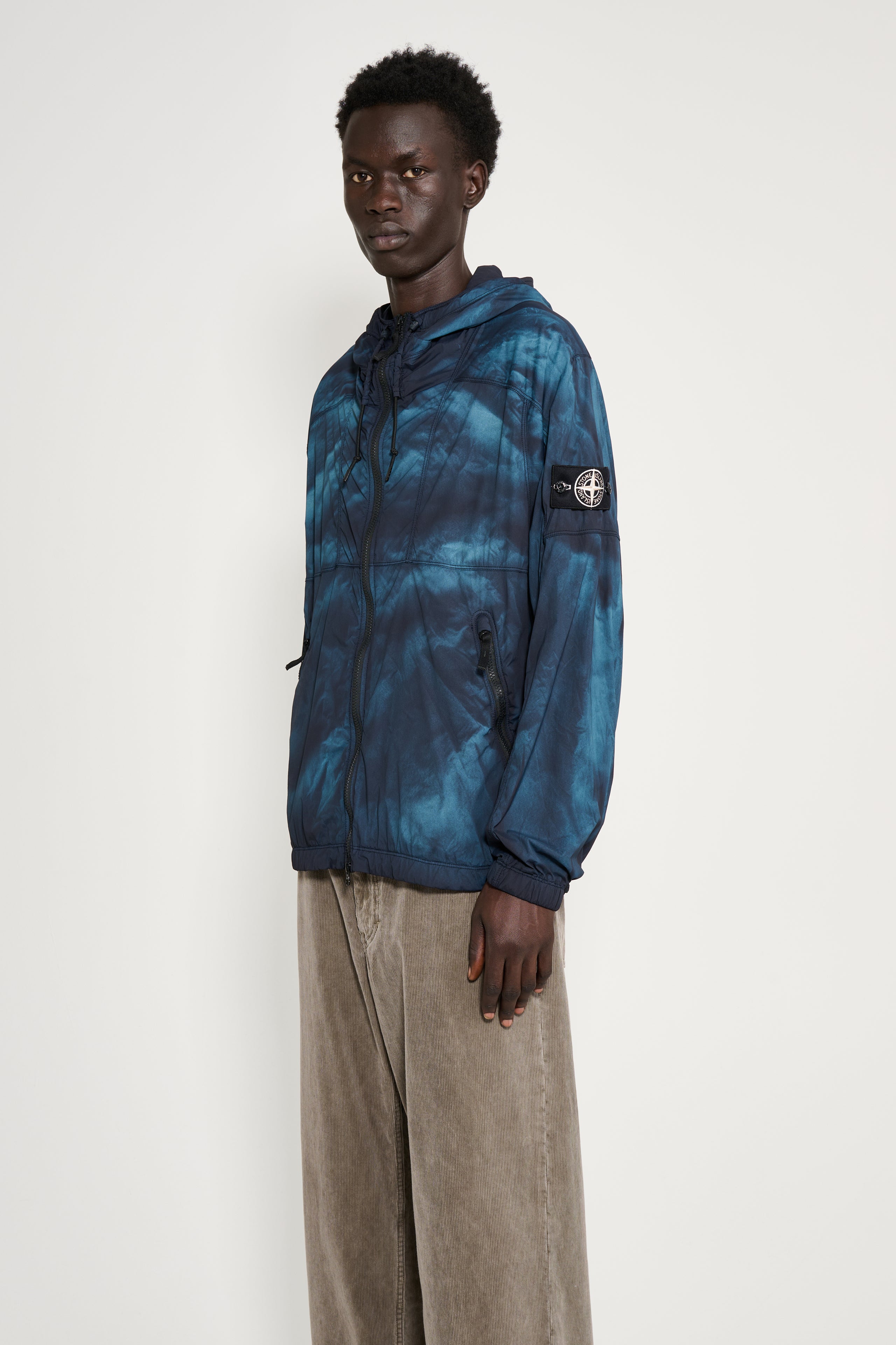 Stone Island Bleached Hooded Jacket Blue / Black