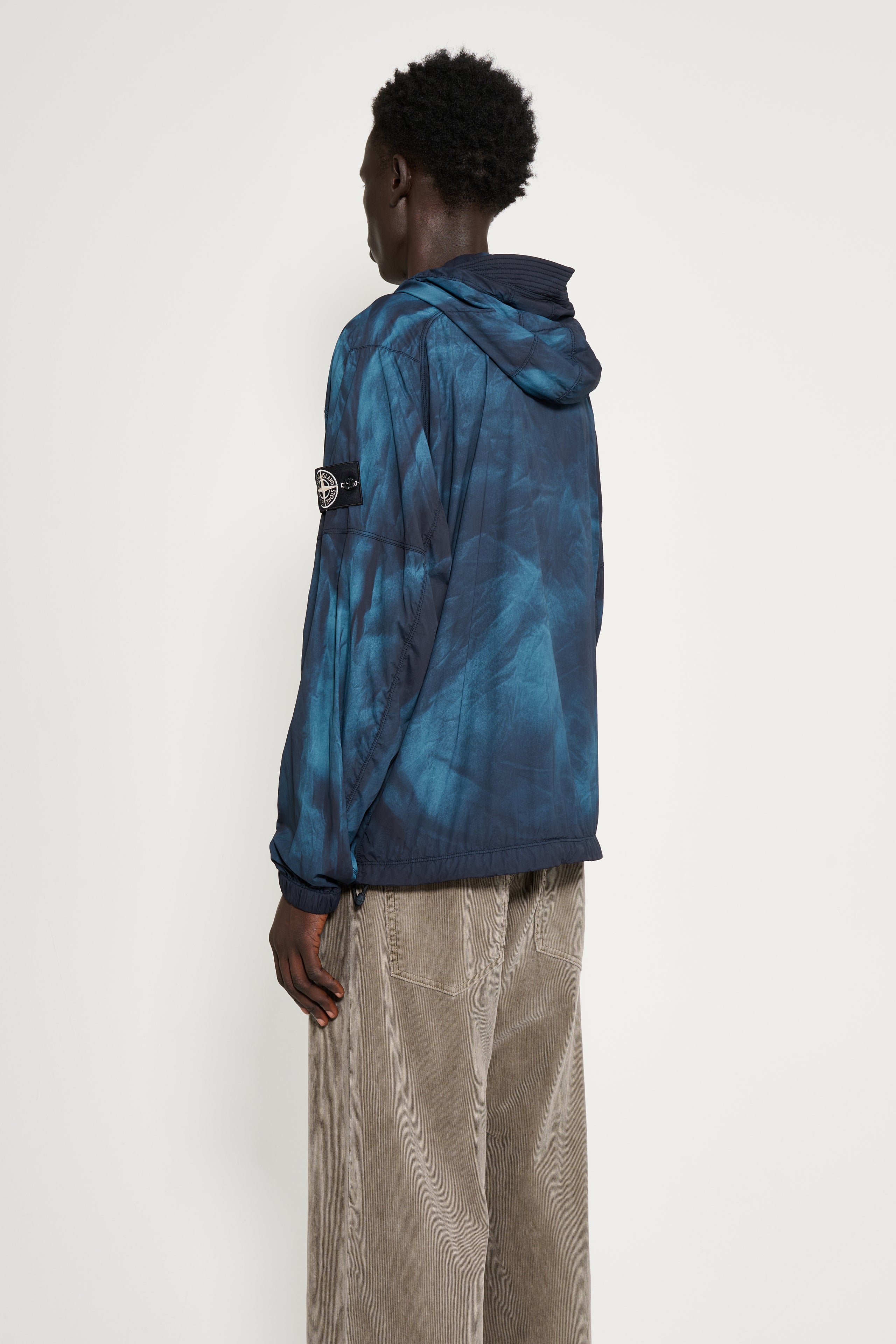 Stone Island Bleached Hooded Jacket Blue / Black
